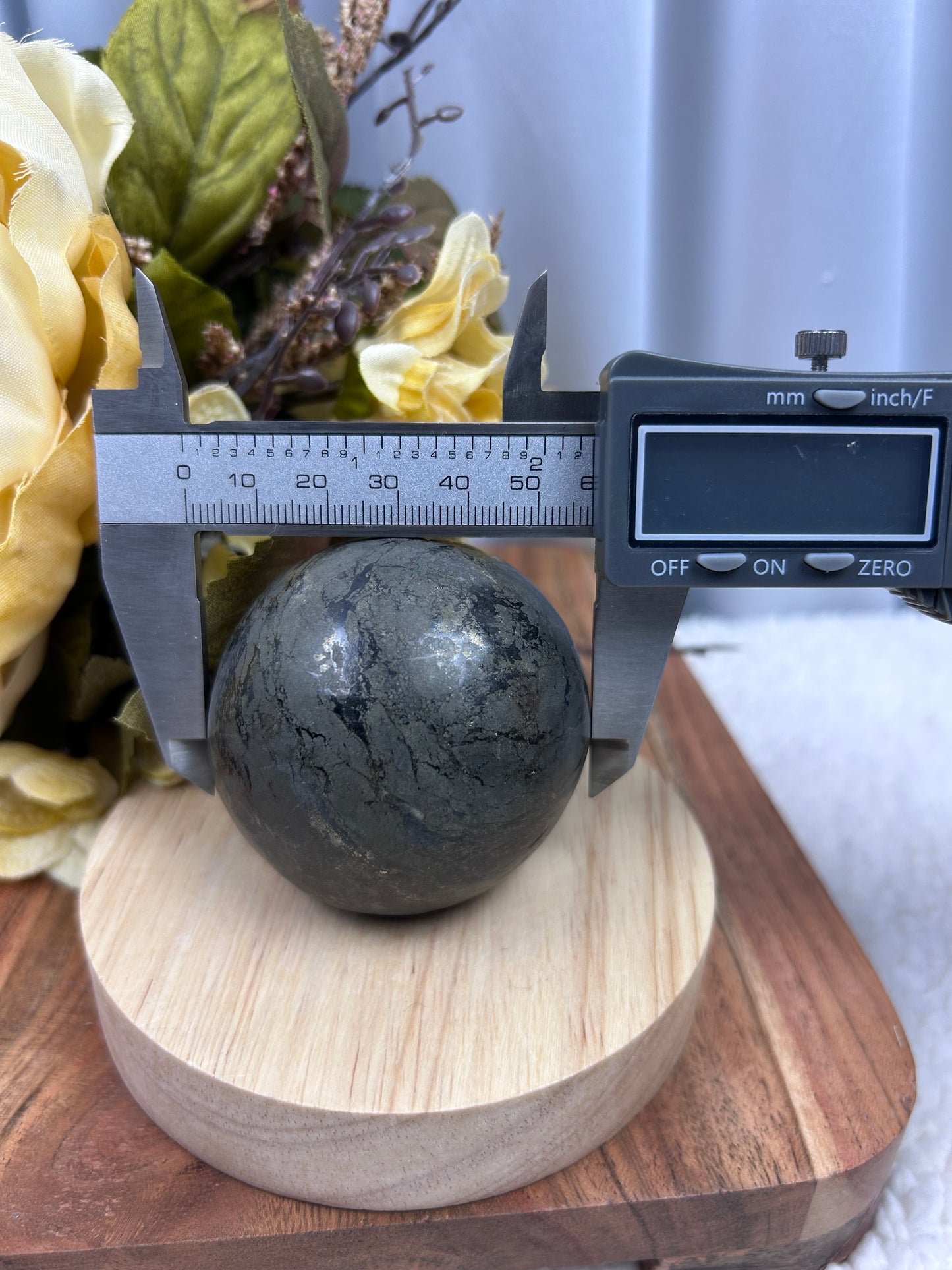 Pharaoh Stone Pyrite in Basalt Sphere