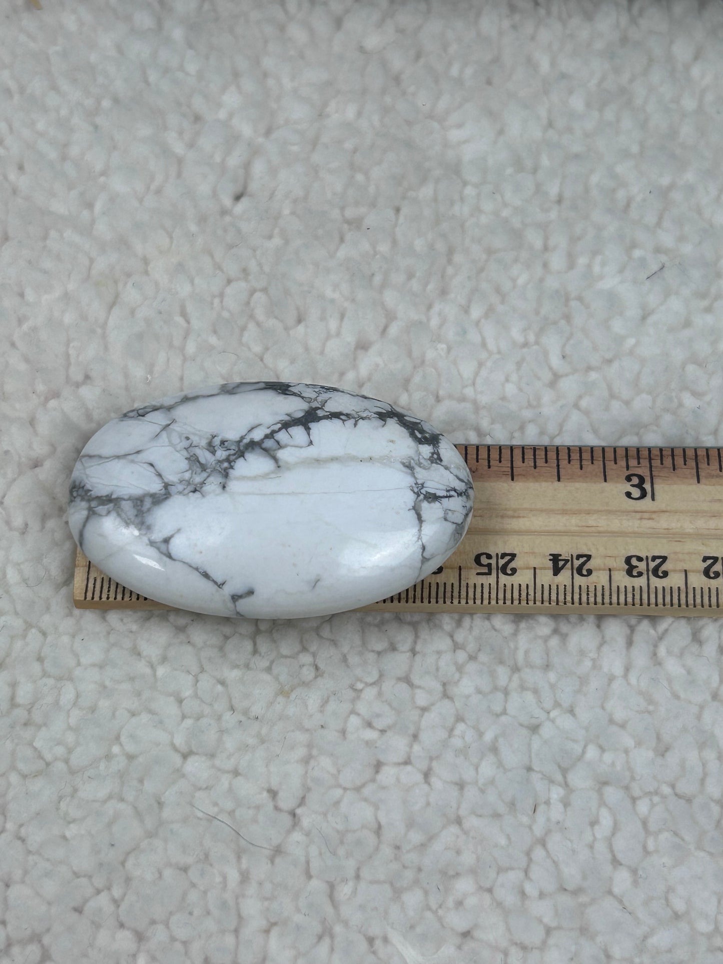 One (1) Howlite Palm Stone - Intuitively Chosen