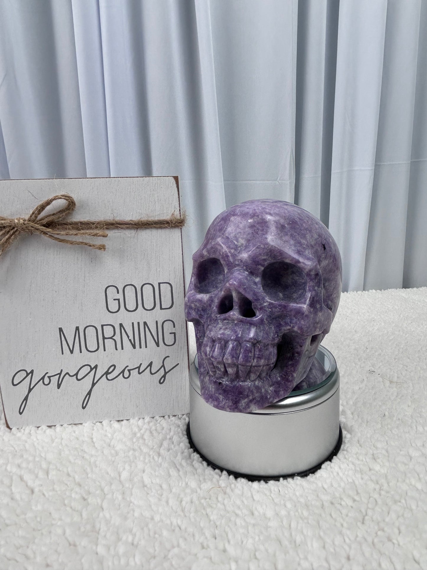 Lepidolite Skull