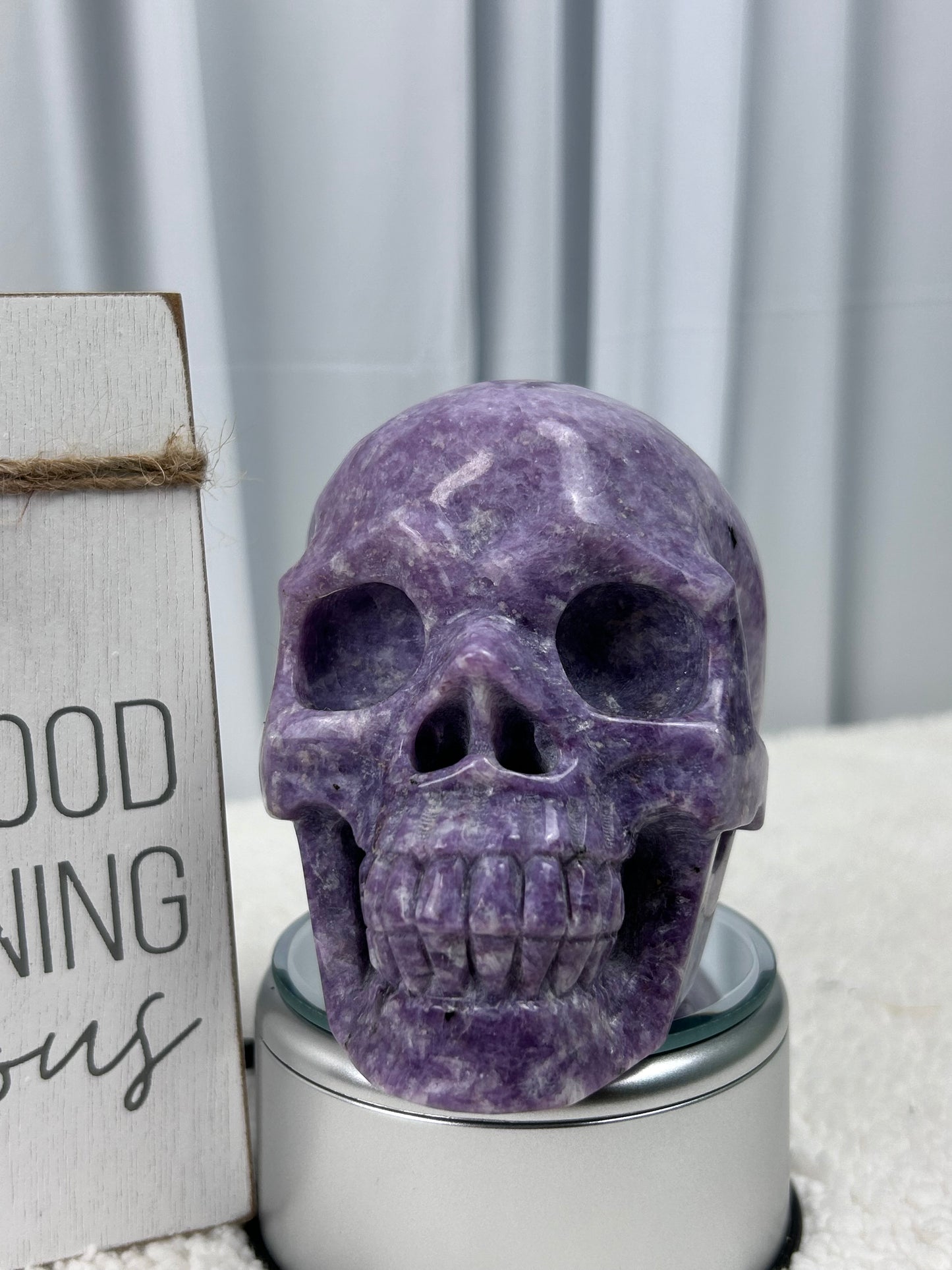 Lepidolite Skull