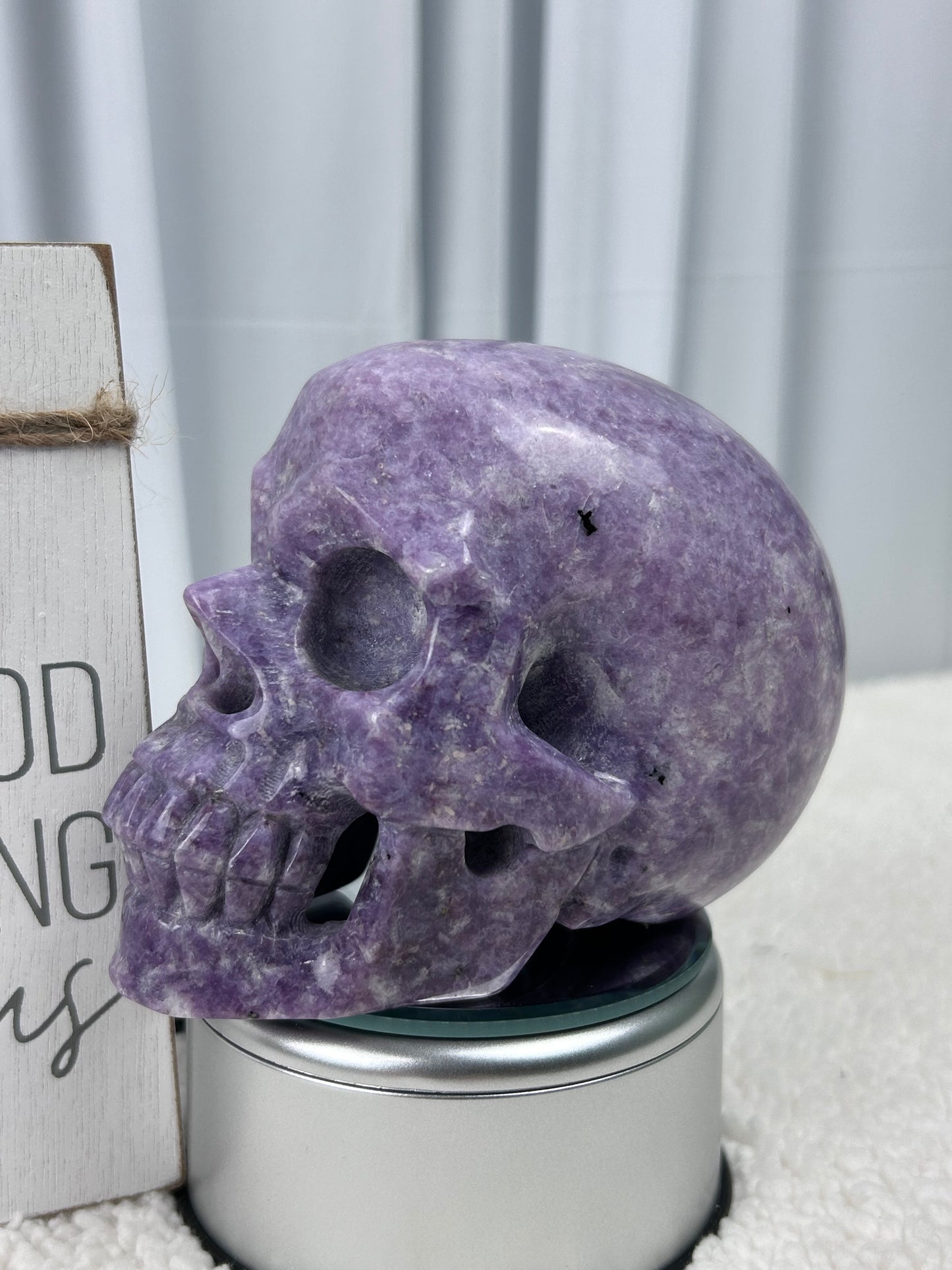 Lepidolite Skull