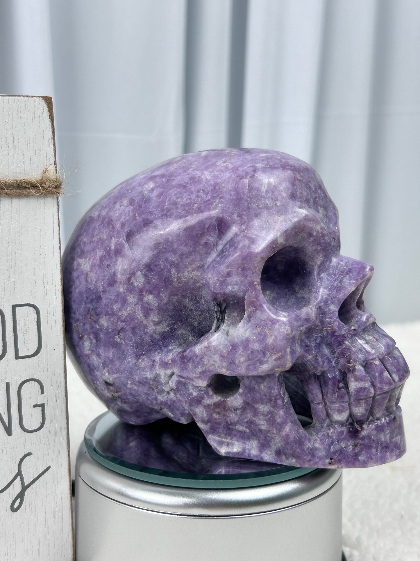 Lepidolite Skull