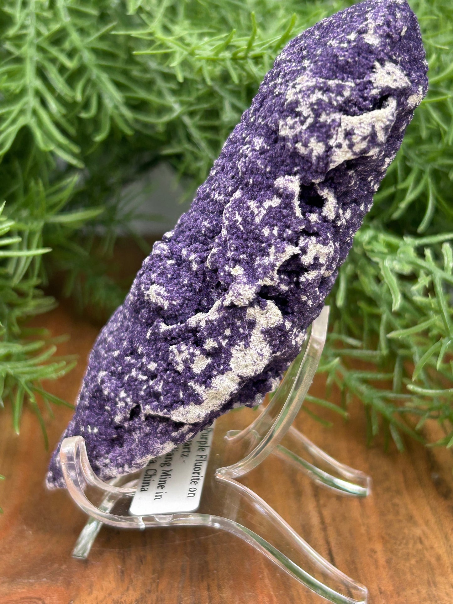 Purple Fluorite on Candle Quartz