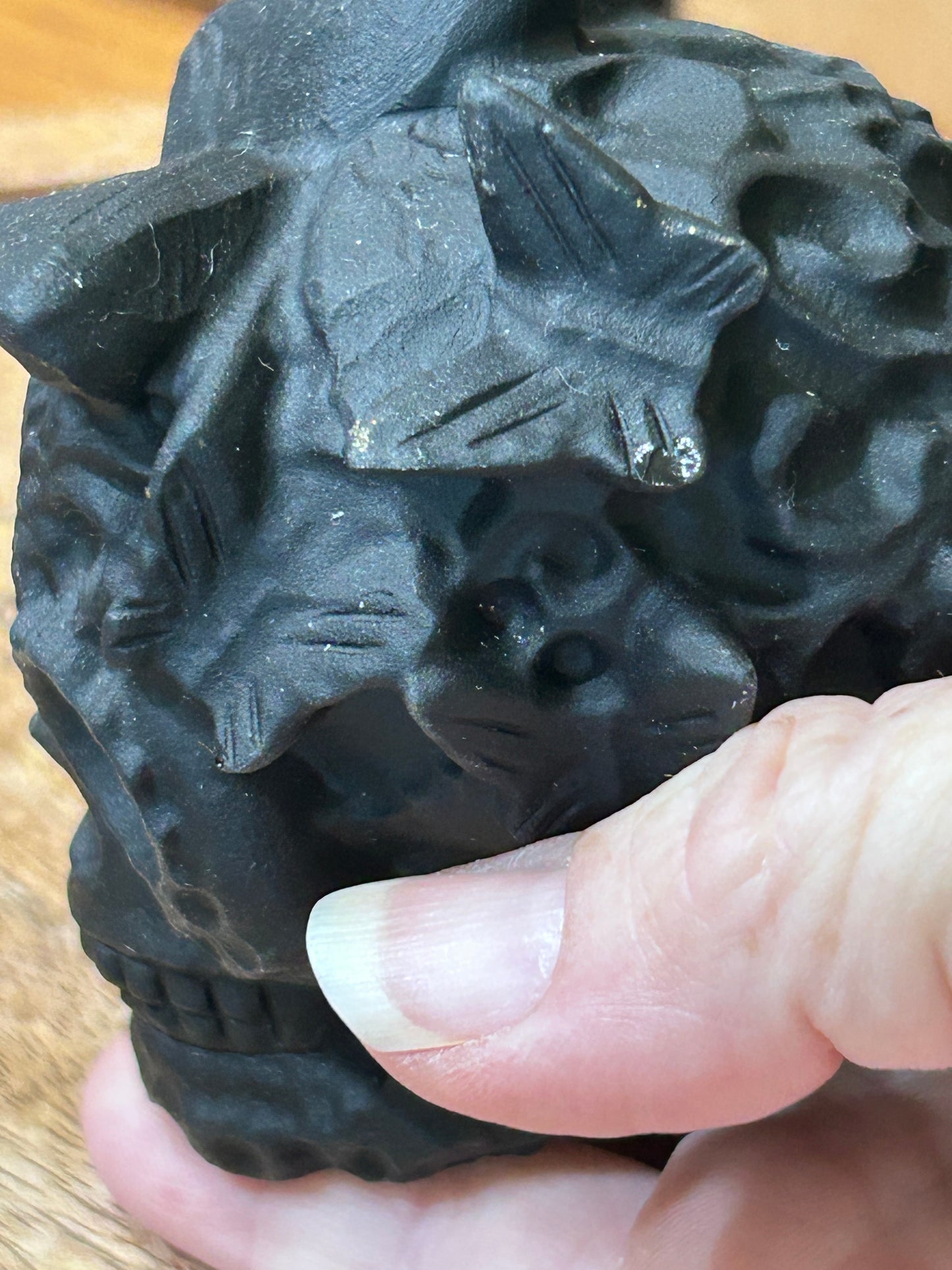 Obsidian Skull with Butterfly
