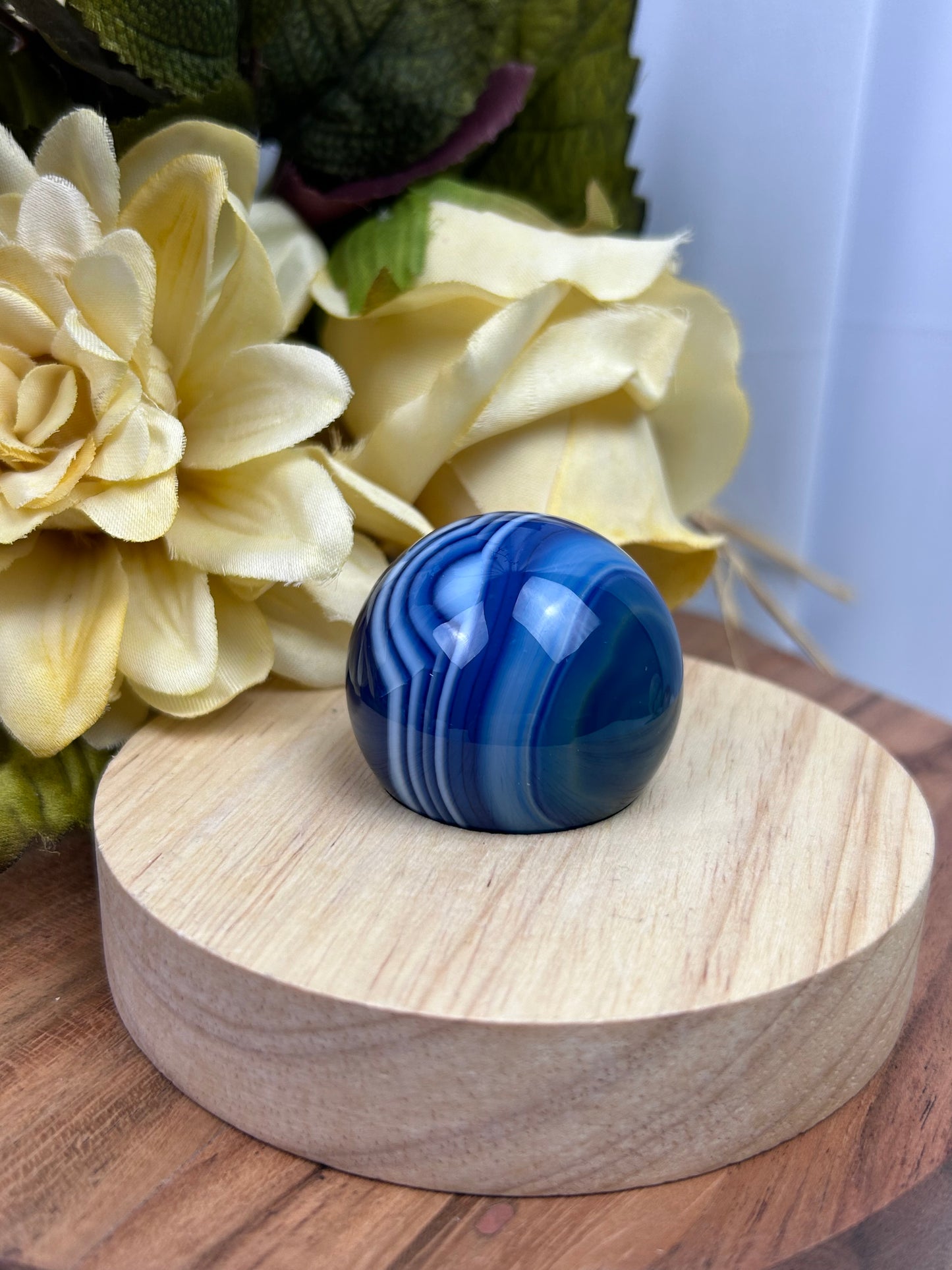 Dyed Blue Agate Sphere