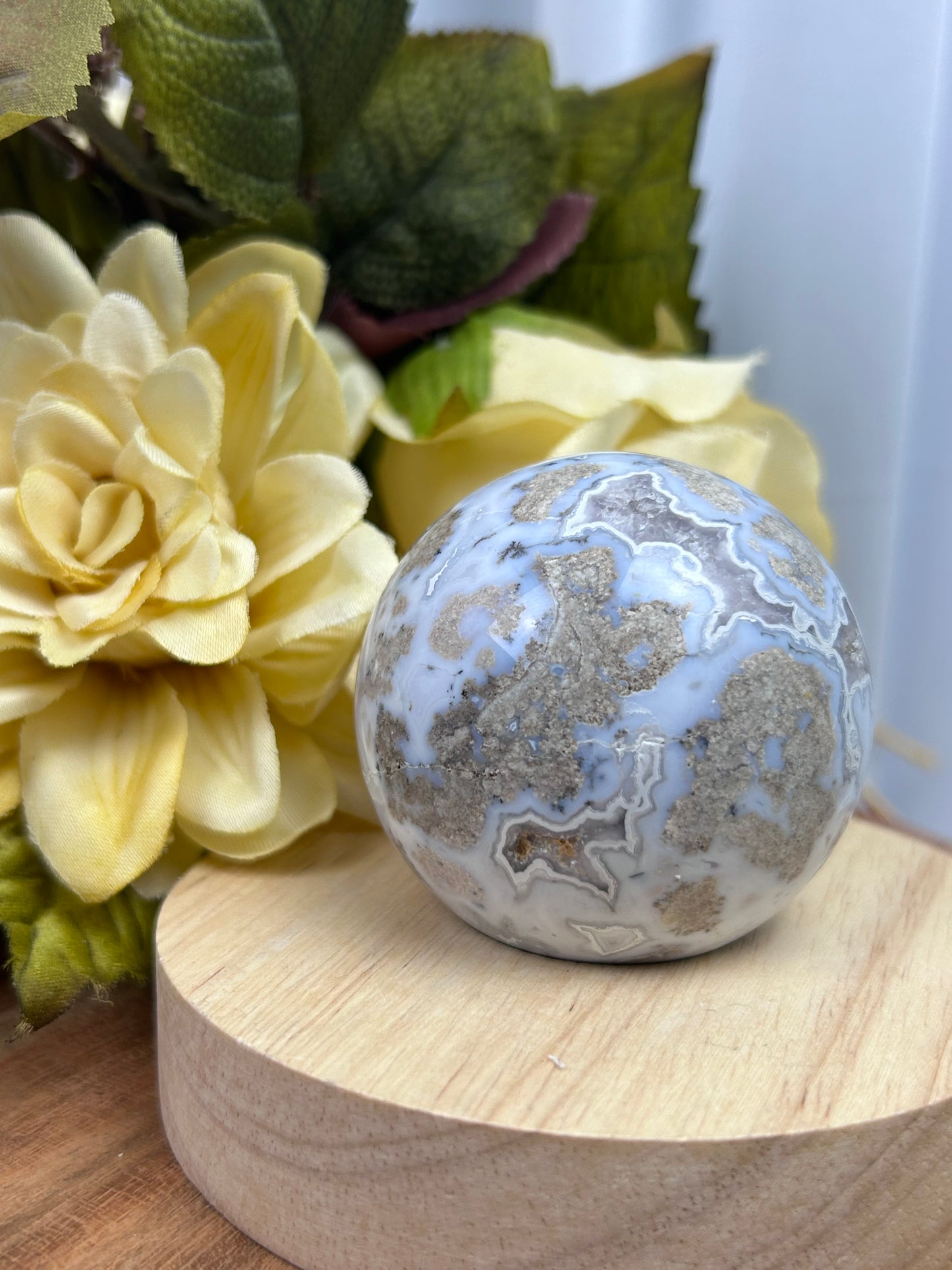 Blue Flower Agate Sphere