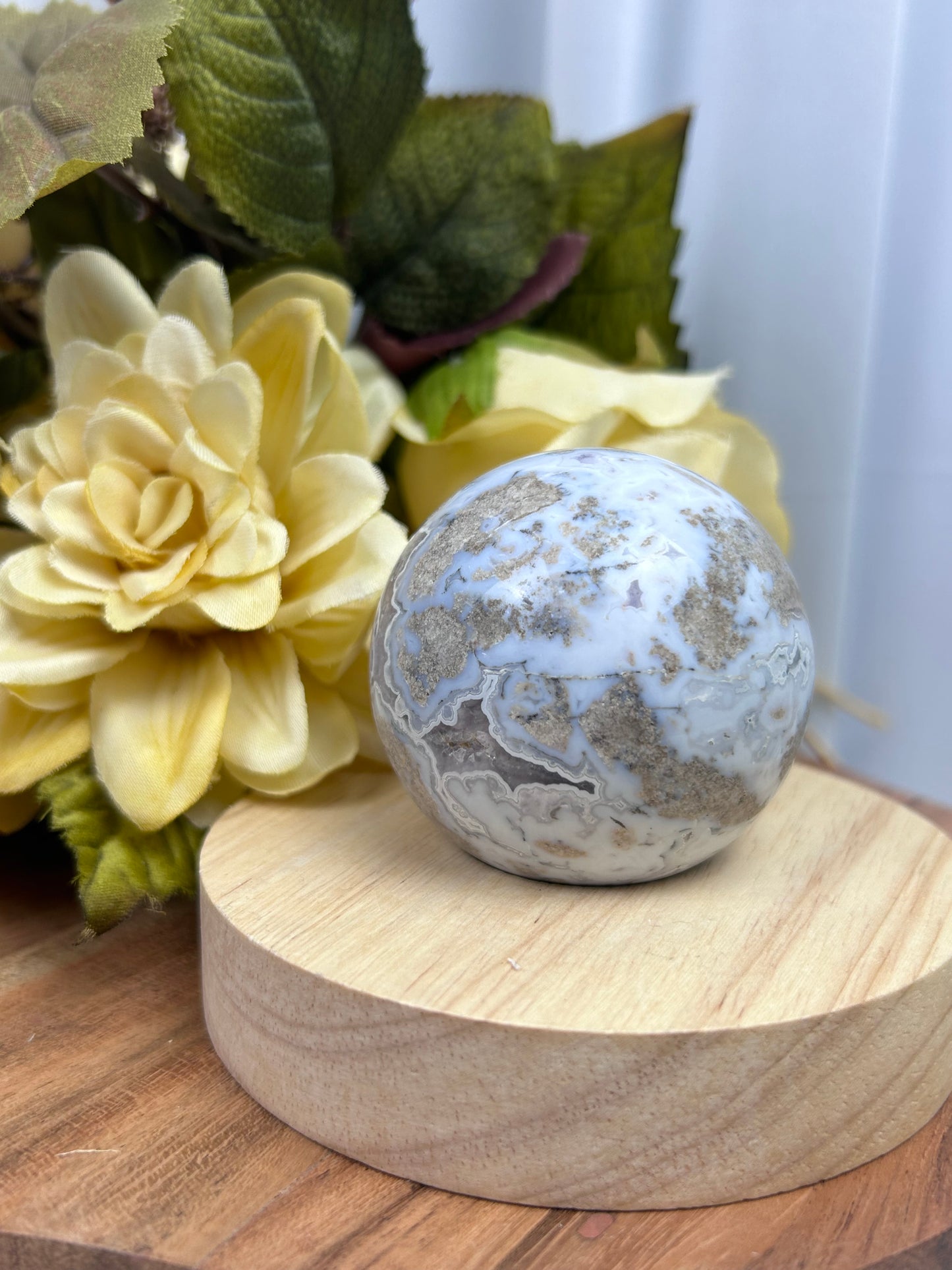 Blue Flower Agate Sphere