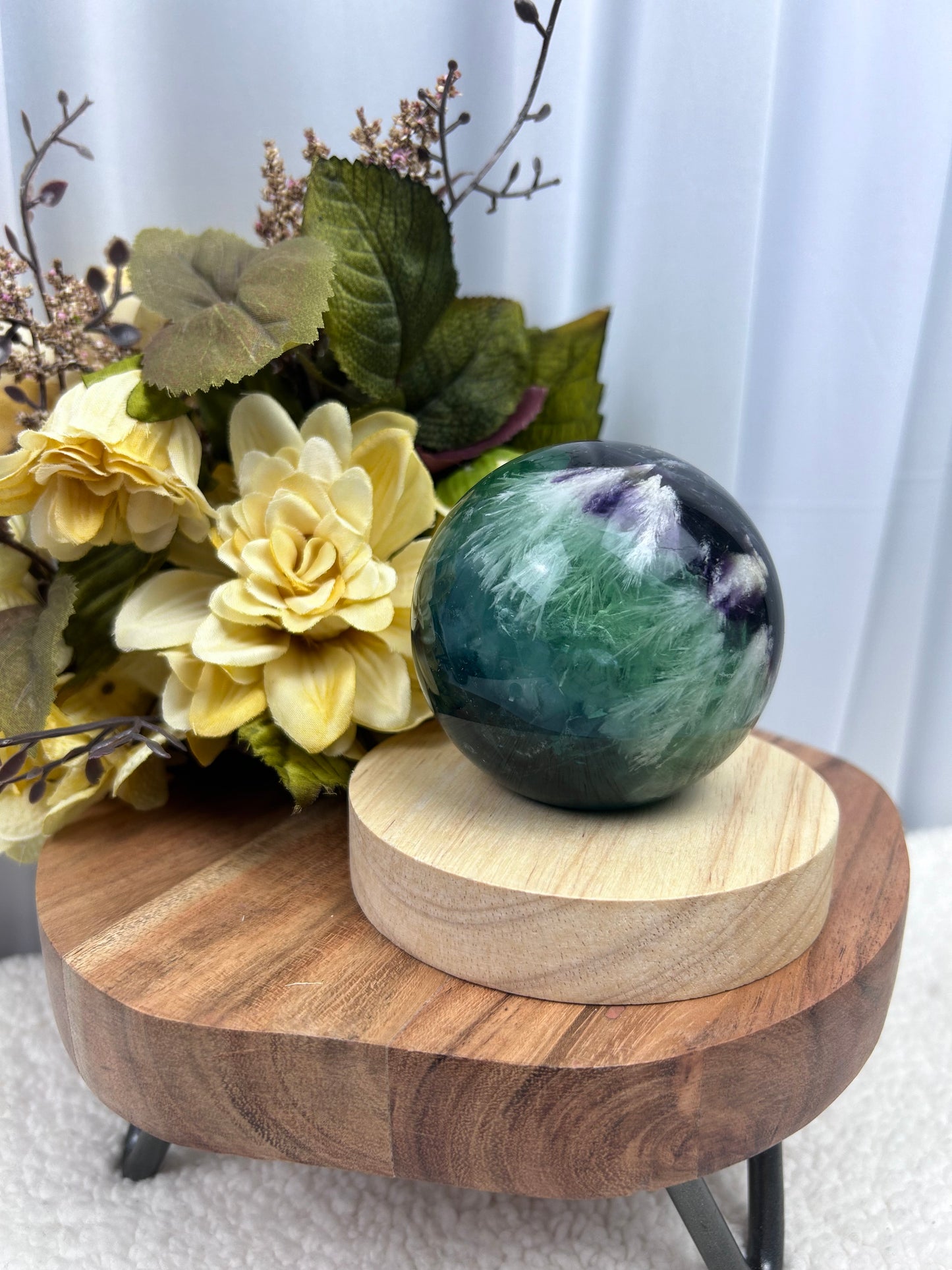 Feather Fluorite Sphere 1