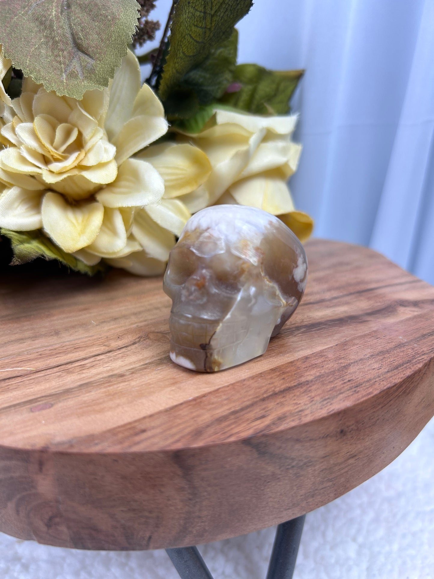 Flower Agate Skull