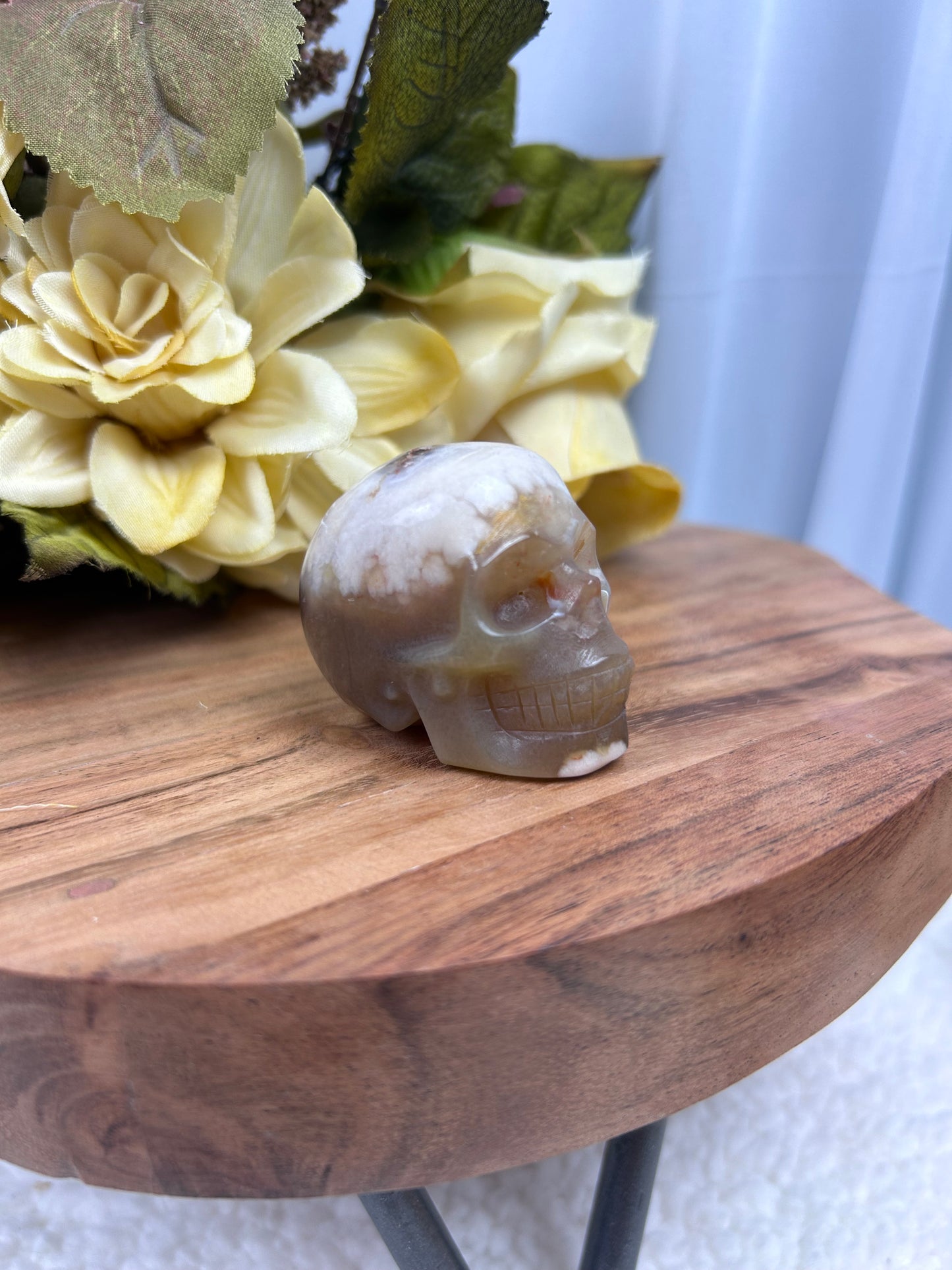 Flower Agate Skull