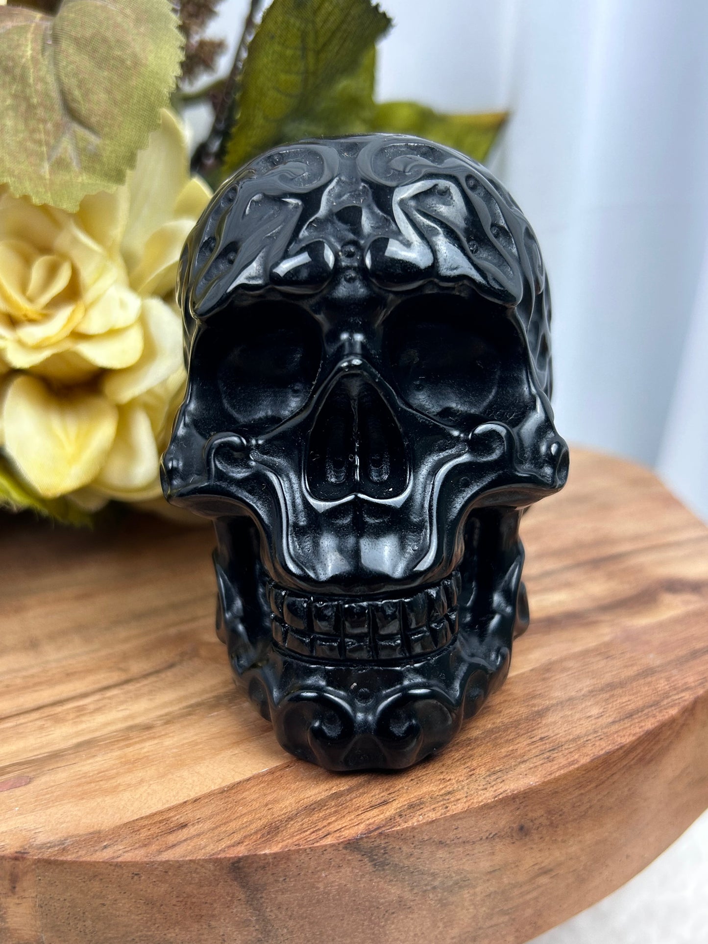 Black Obsidian Skull
