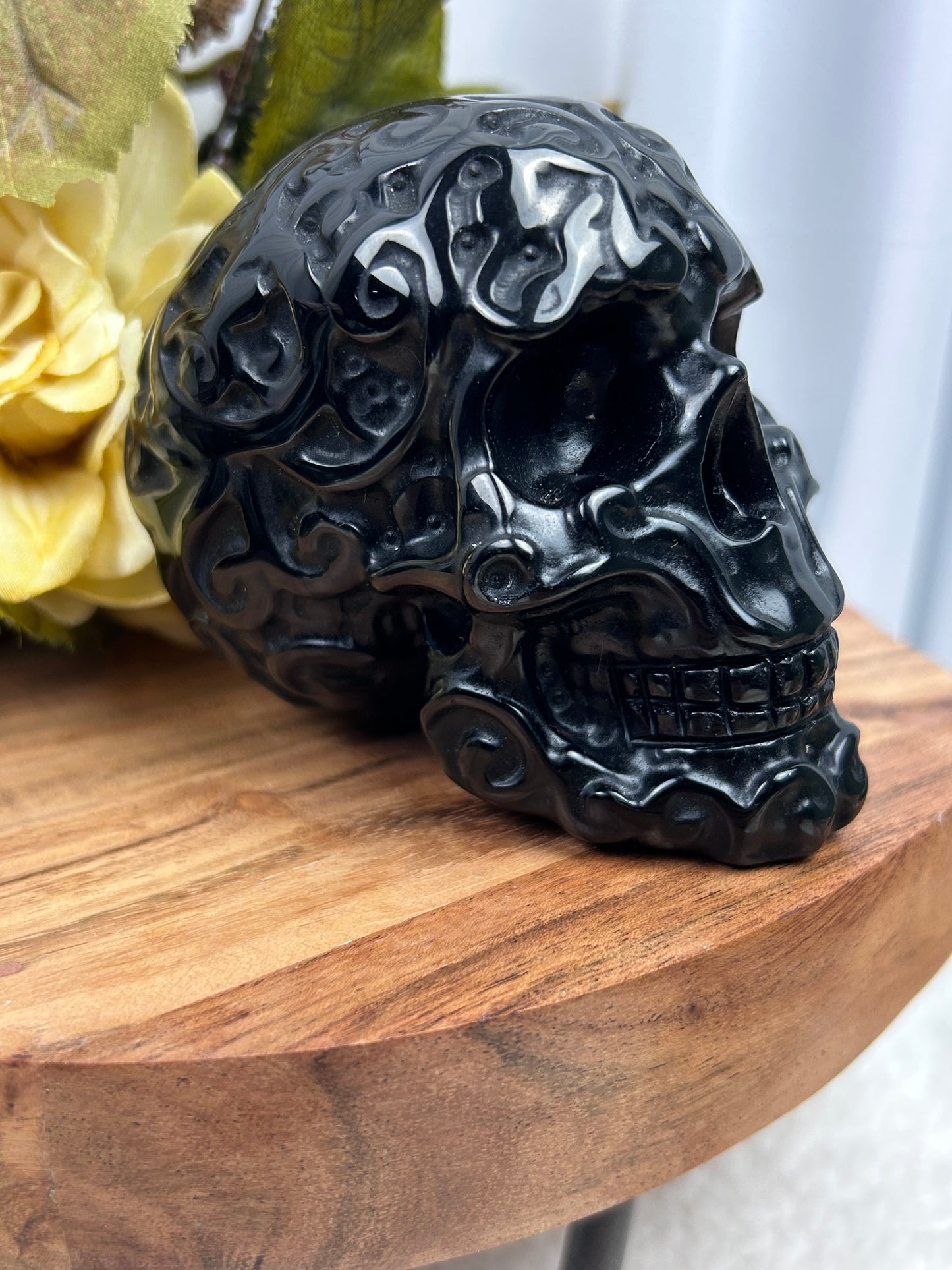Black Obsidian Skull