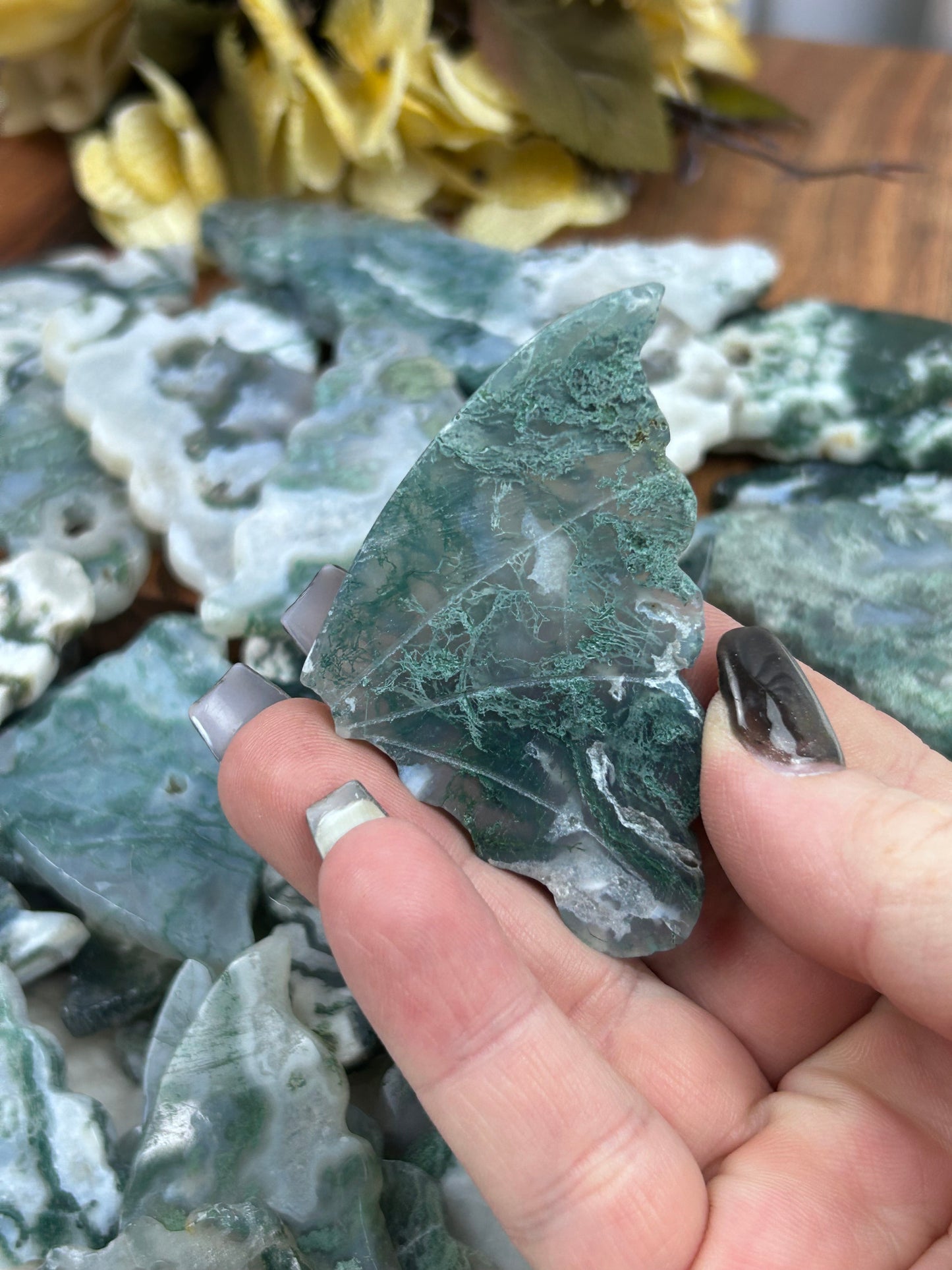 1 Moss Agate Butterfly Wing