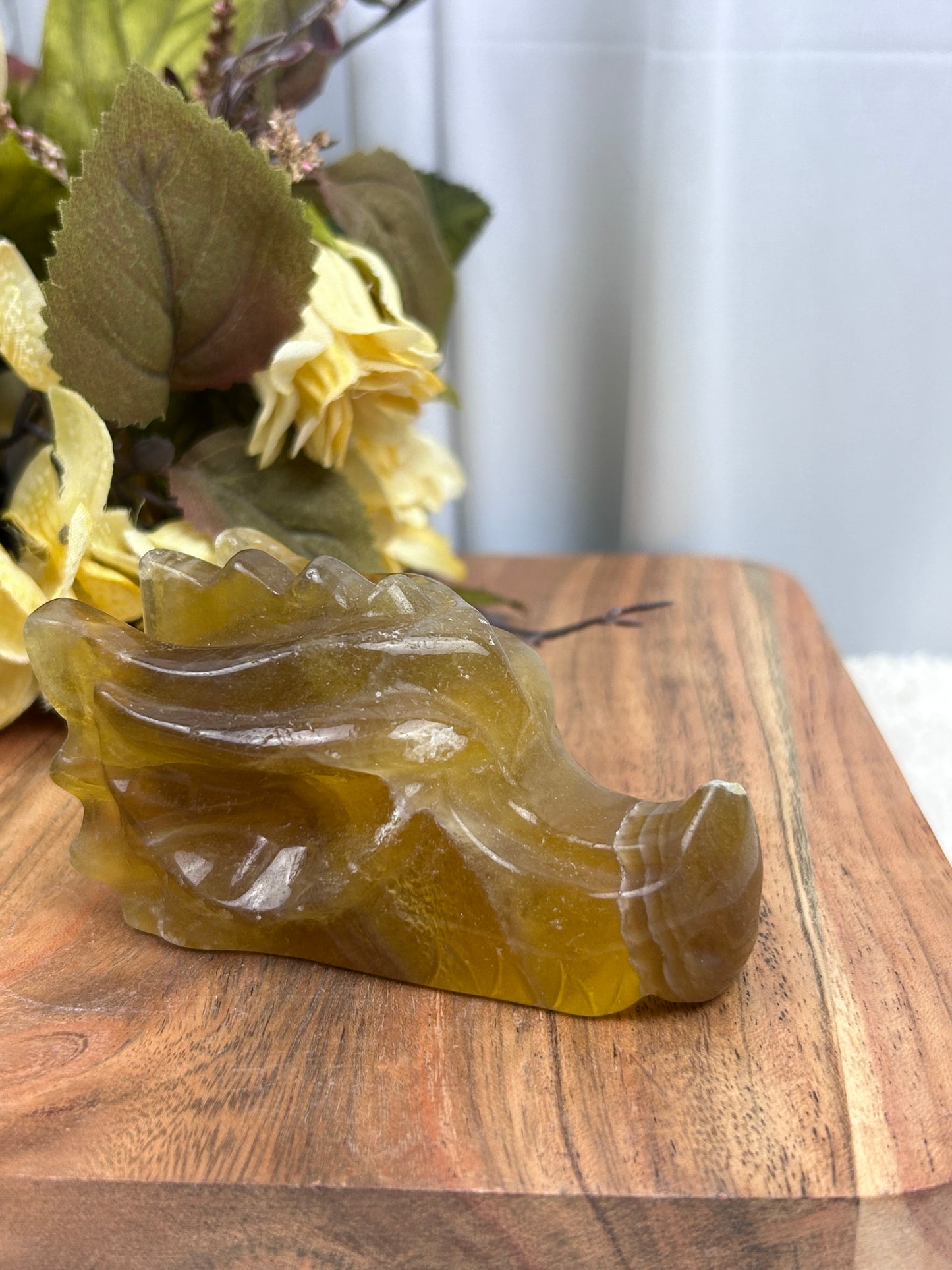 Yellow Fluorite Dragon Head