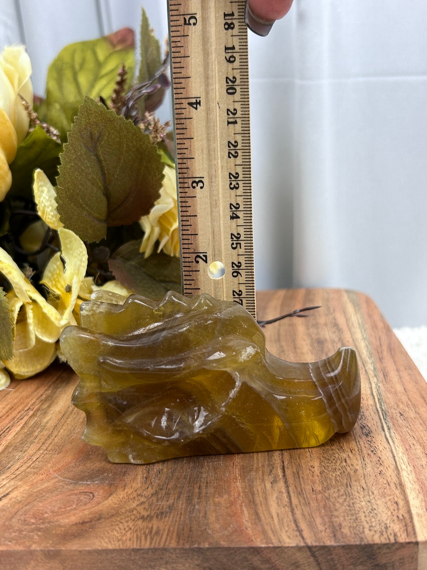 Yellow Fluorite Dragon Head