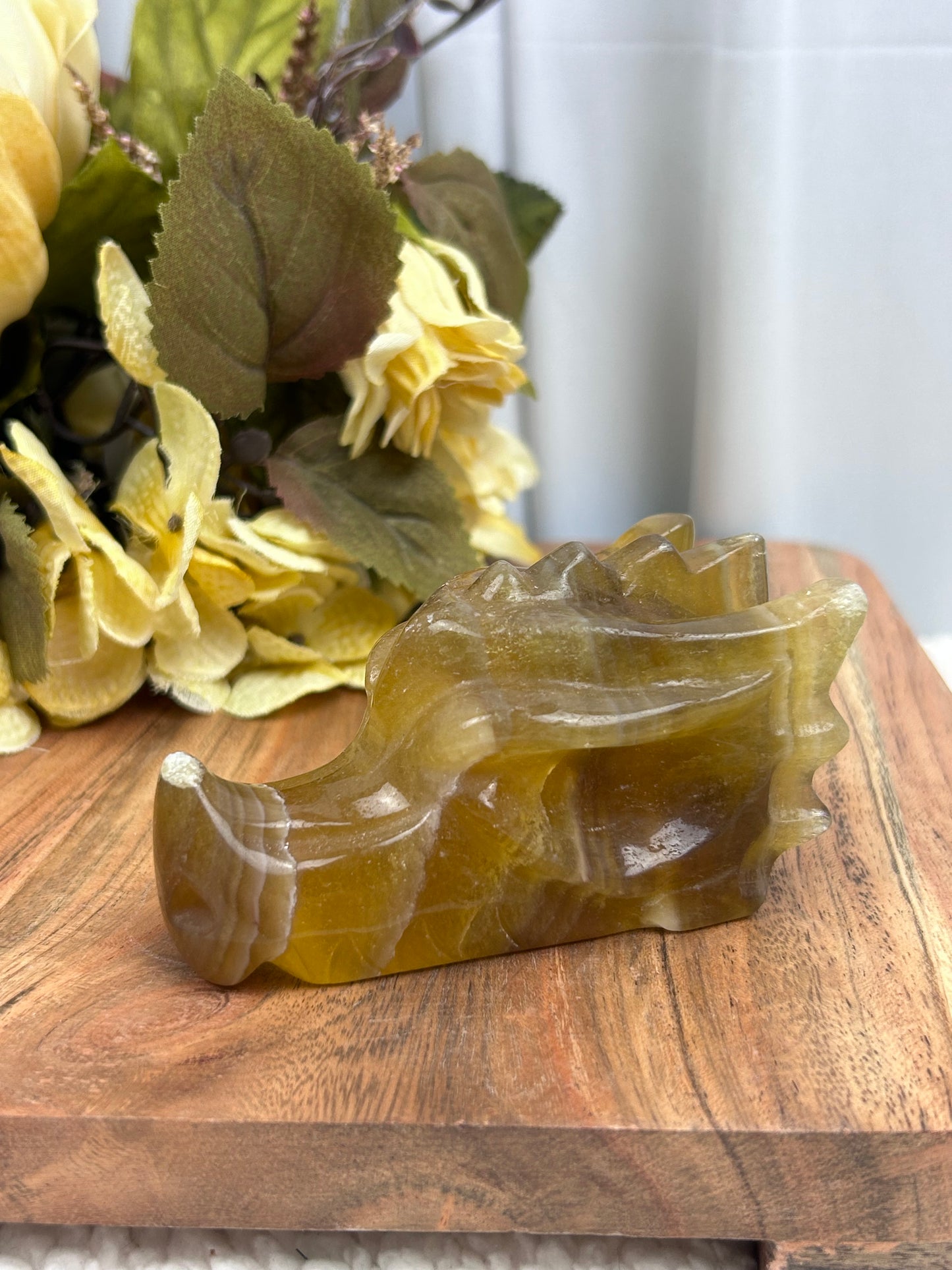 Yellow Fluorite Dragon Head