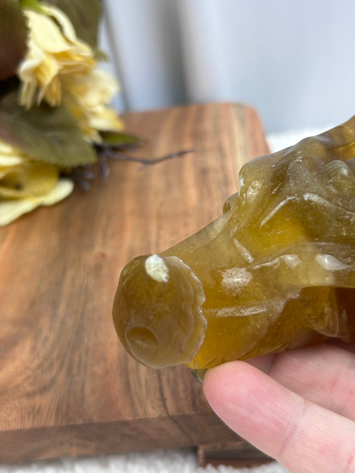 Yellow Fluorite Dragon Head