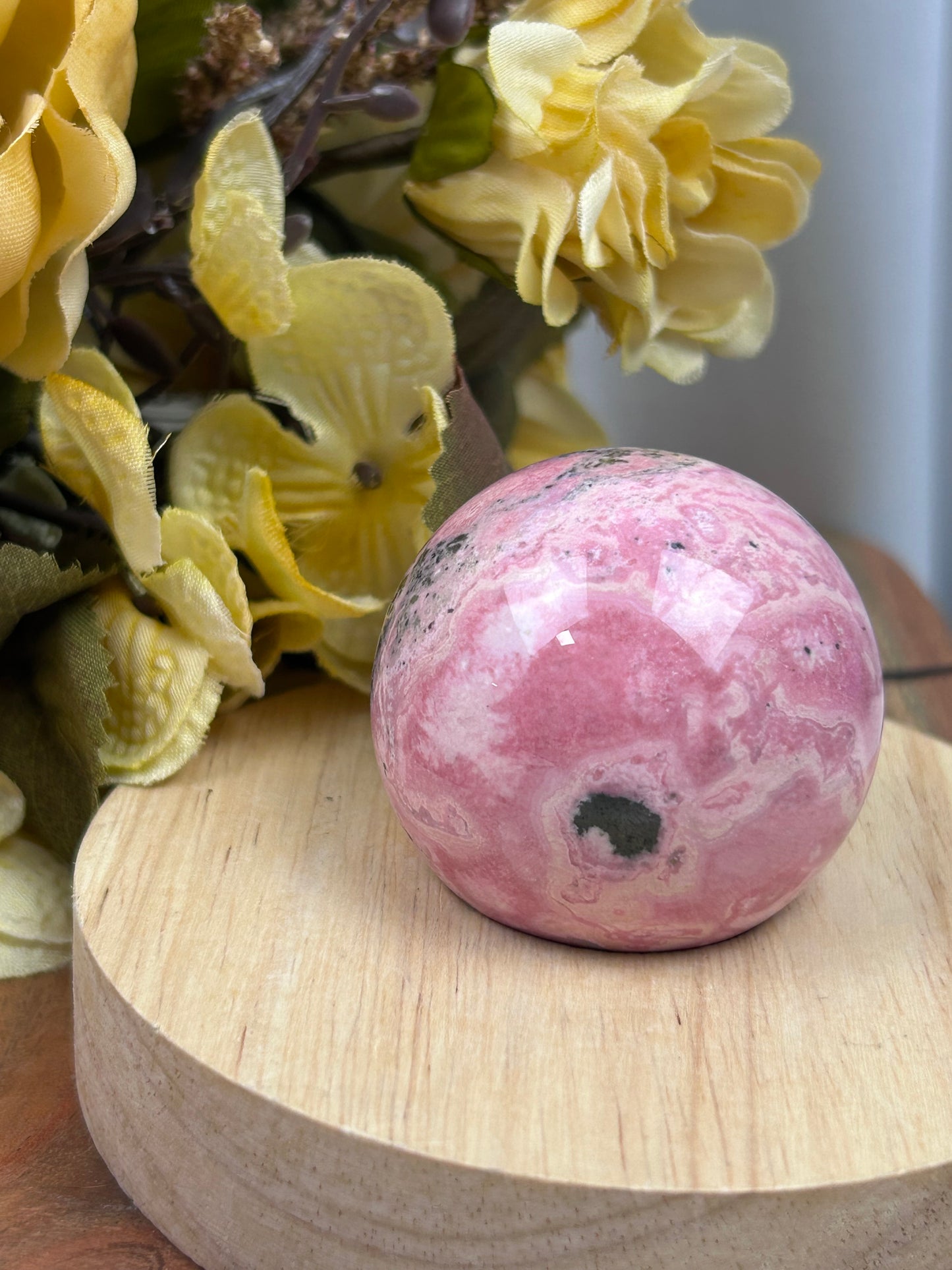 Bubblegum Rhodonite Sphere