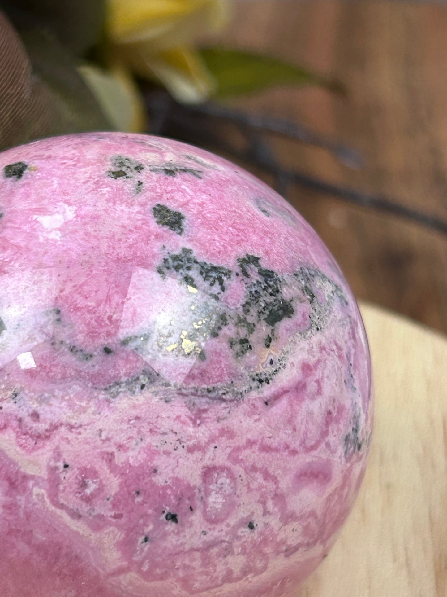 Bubblegum Rhodonite Sphere