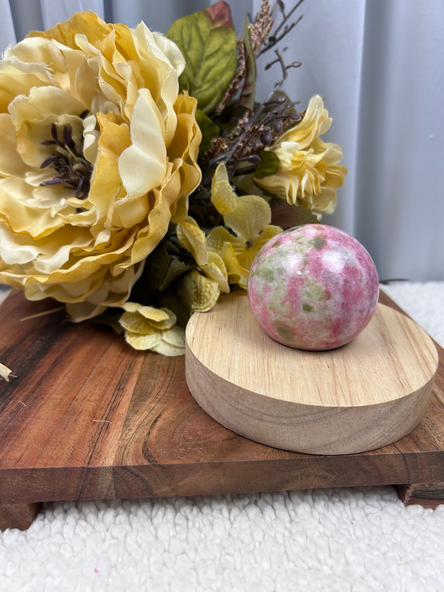 Thulite with Epidote Sphere