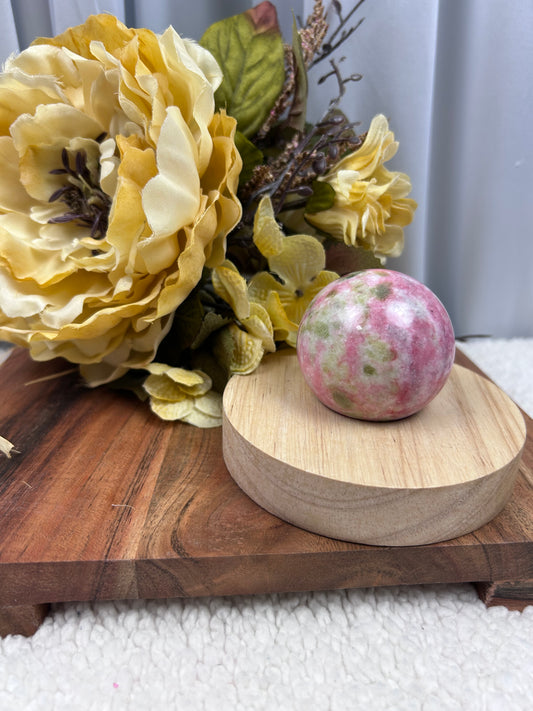 Thulite with Epidote Sphere