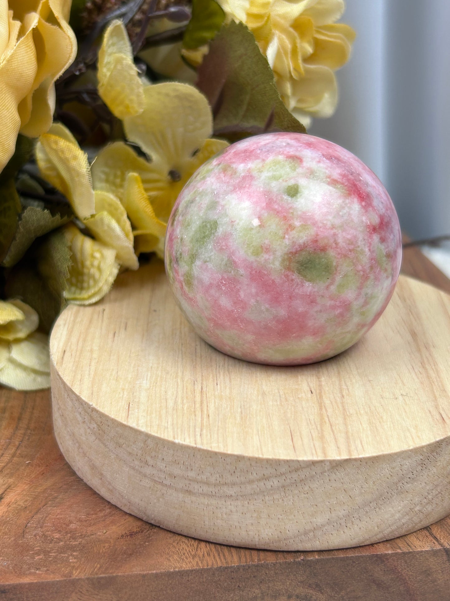 Thulite with Epidote Sphere