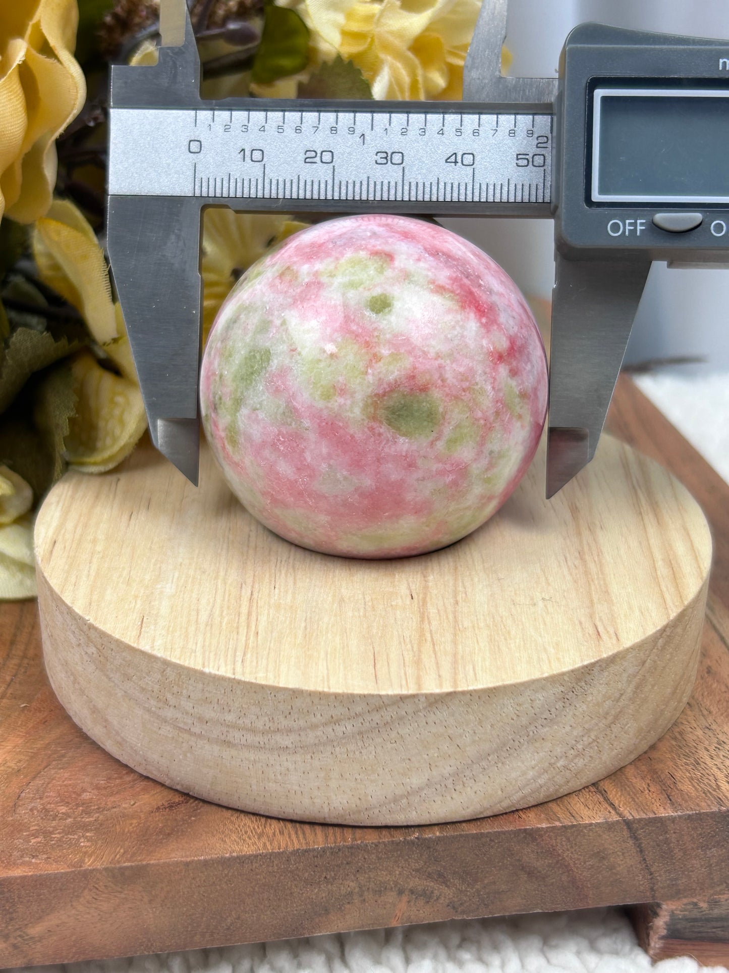 Thulite with Epidote Sphere