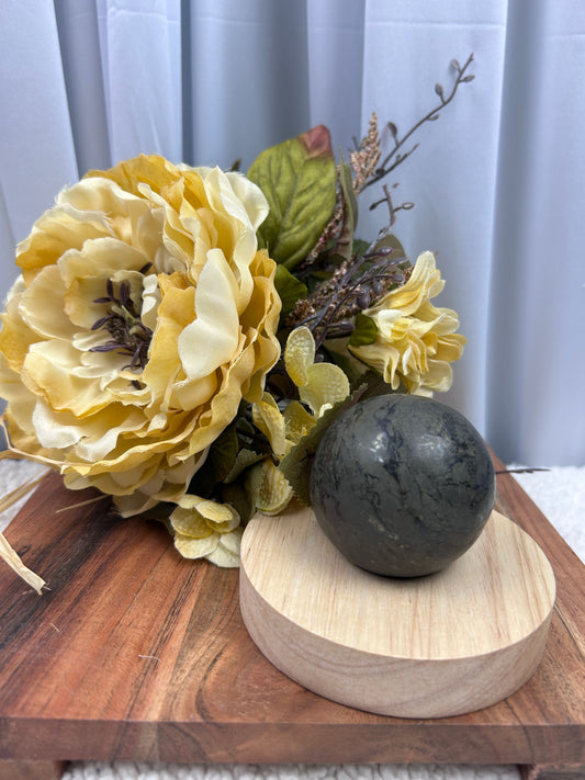 Pharaoh Stone Pyrite in Basalt Sphere