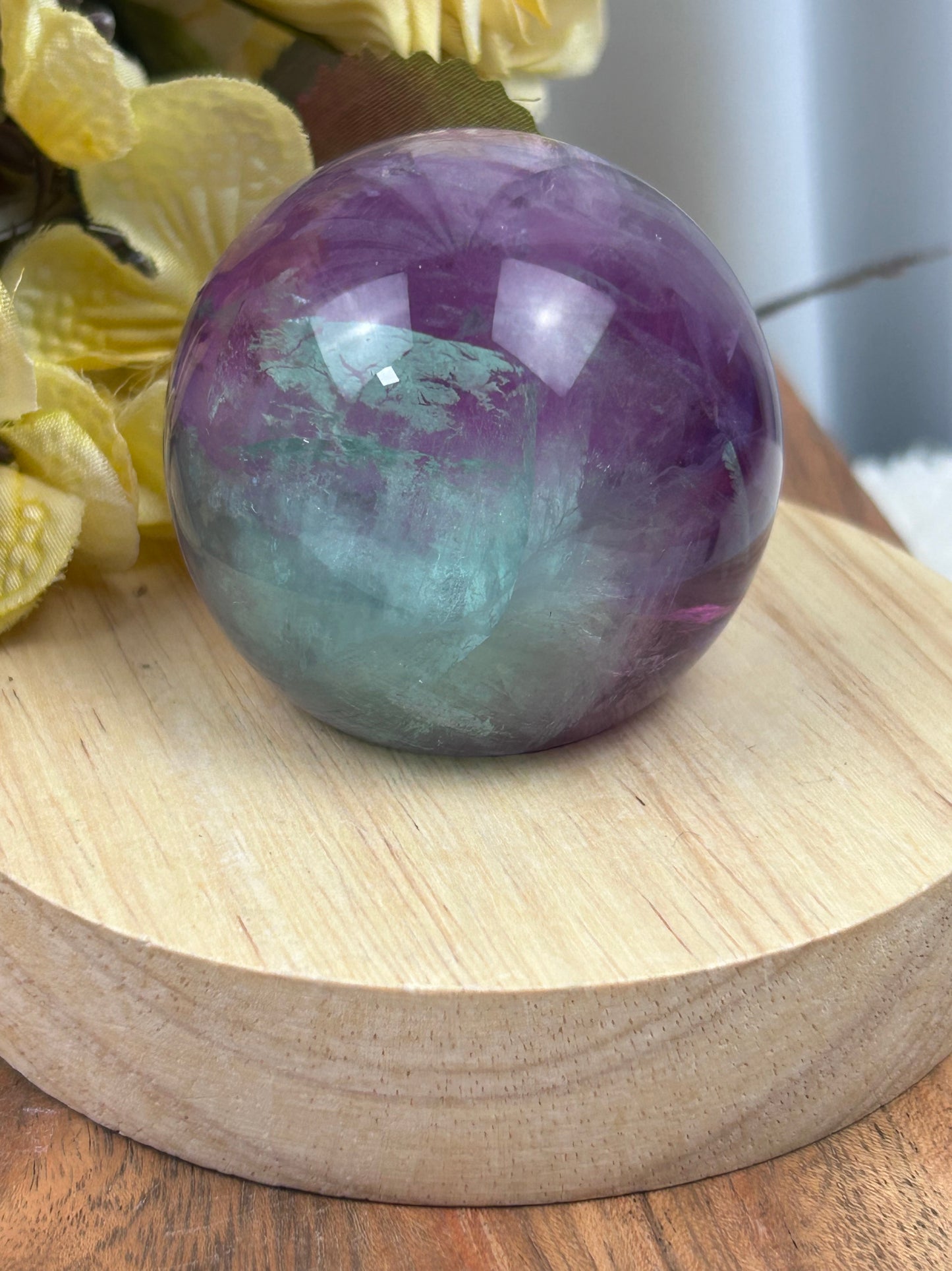 Watermelon Fluorite Sphere
