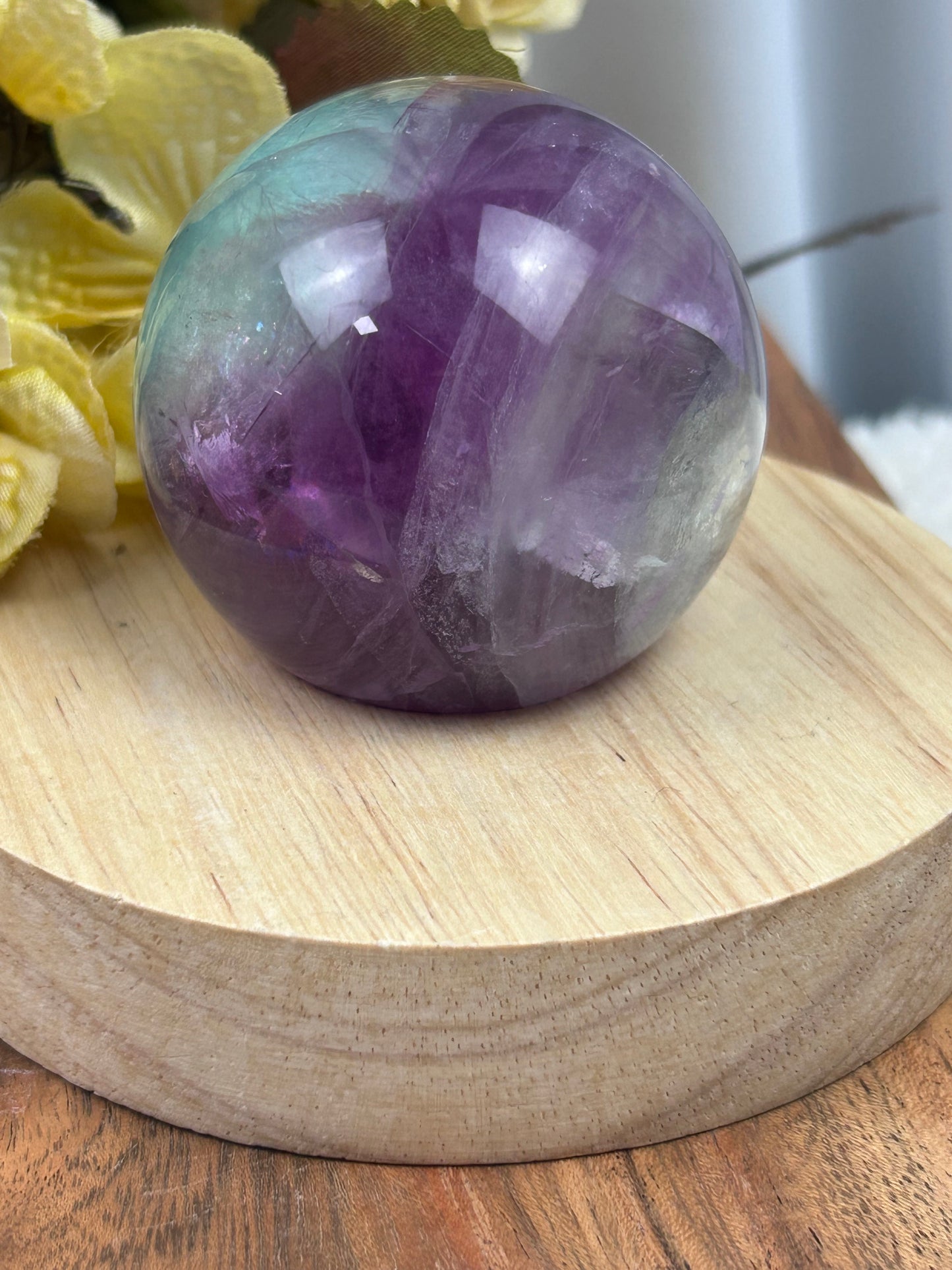 Watermelon Fluorite Sphere