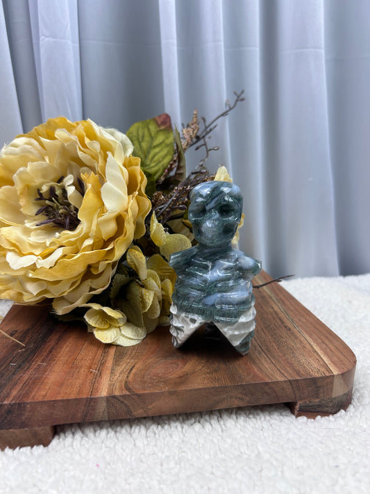 Moss Agate Skeleton Torso