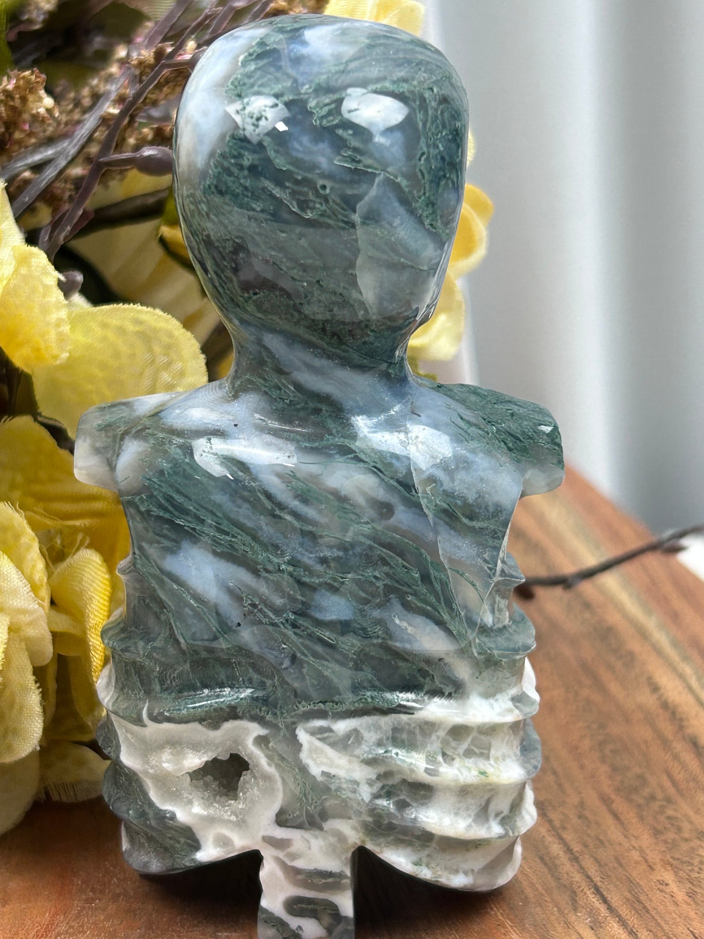 Moss Agate Skeleton Torso