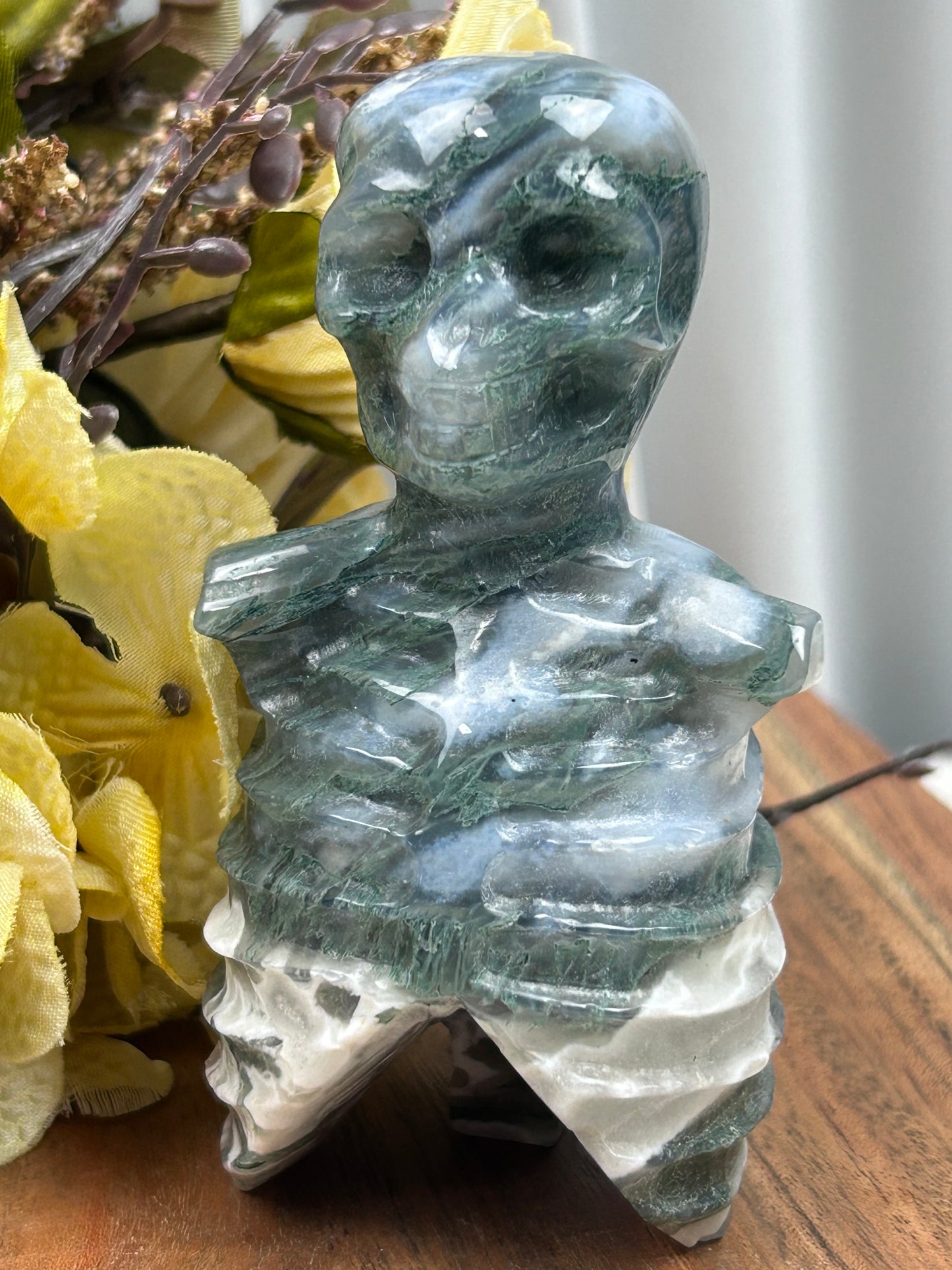Moss Agate Skeleton Torso