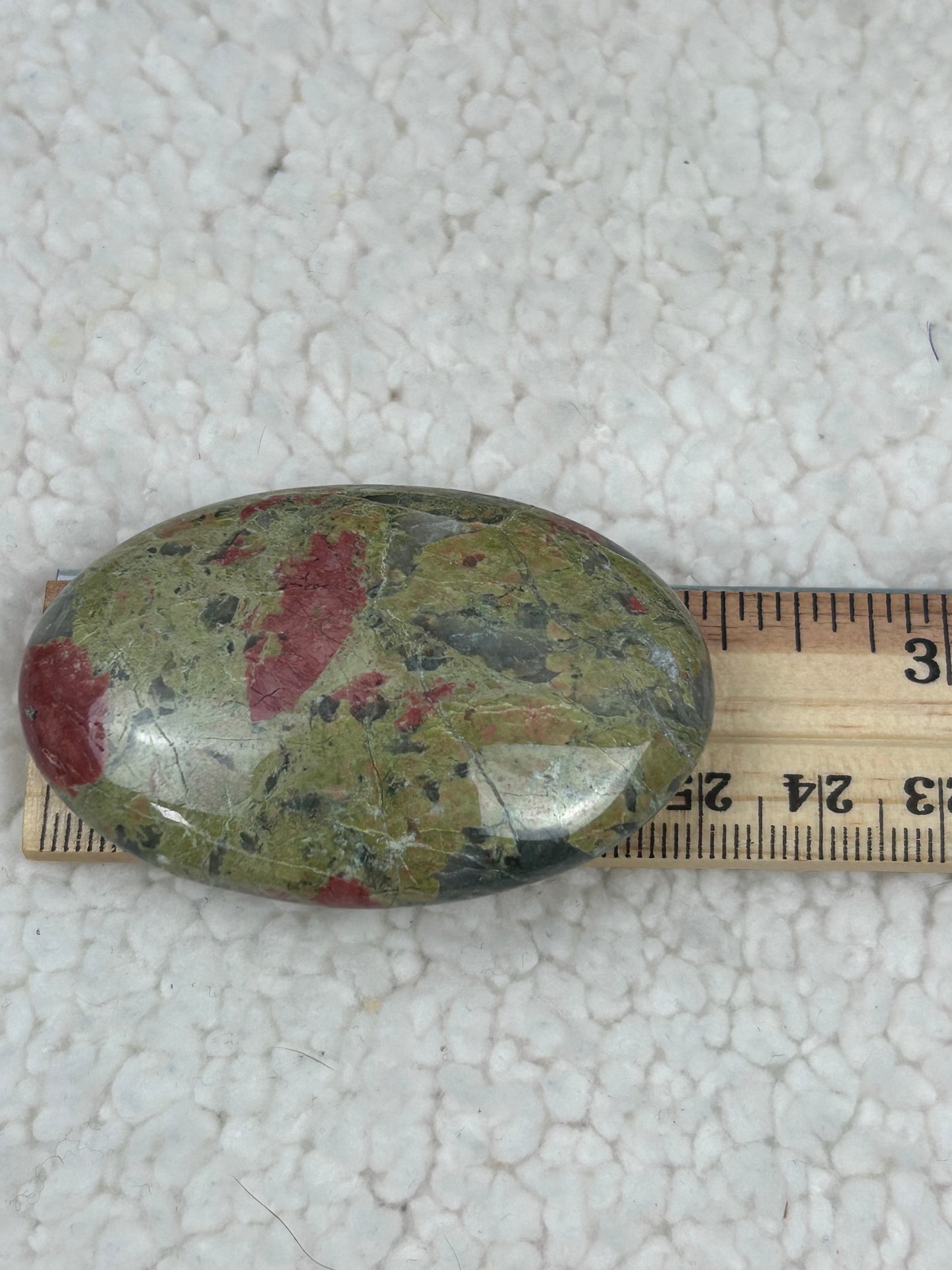One (1) Unakite Palm Stone - Intuitively Chosen