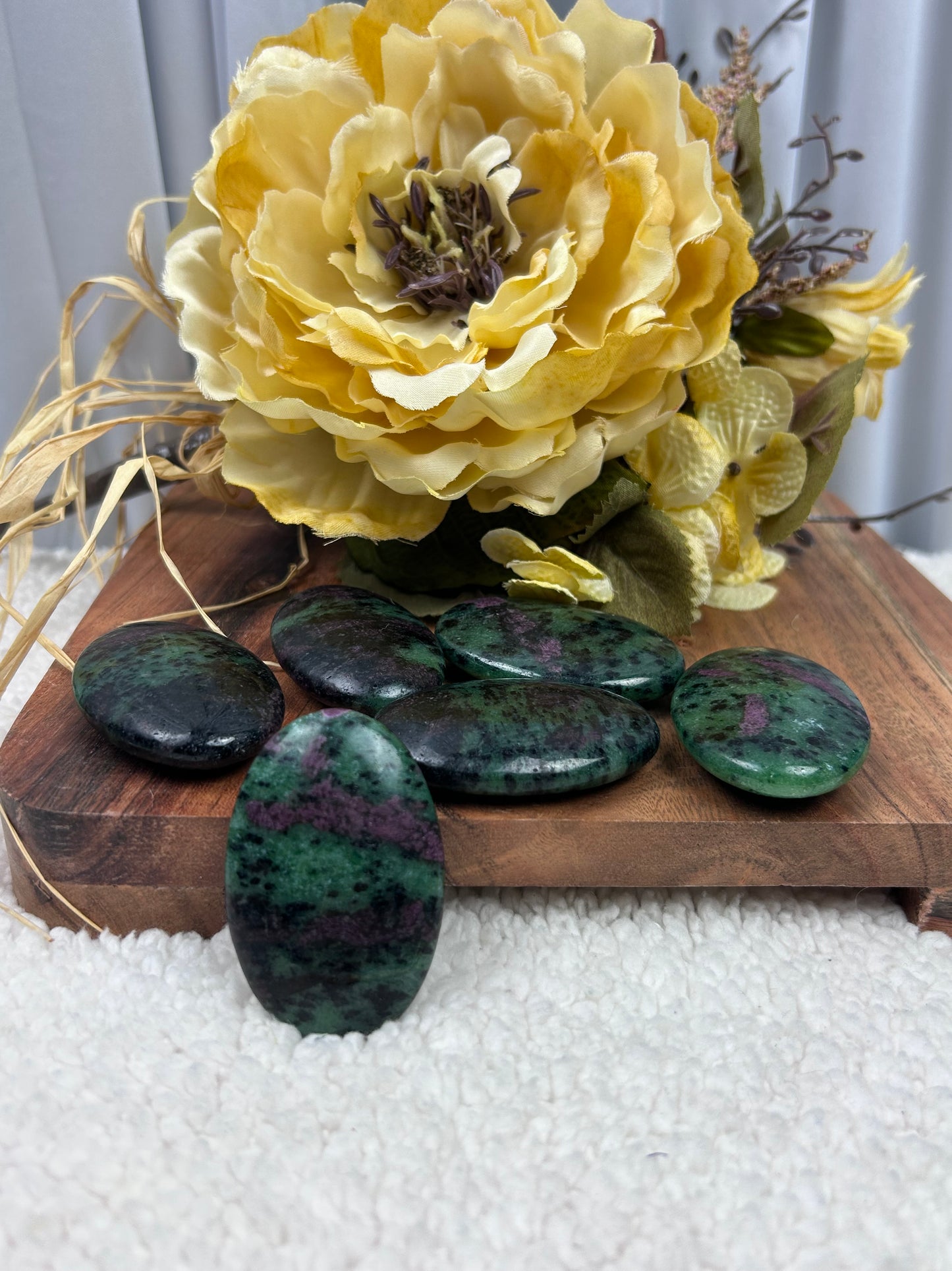 One (1) Ruby Zoisite Palm Stone - Intuitively Chosen