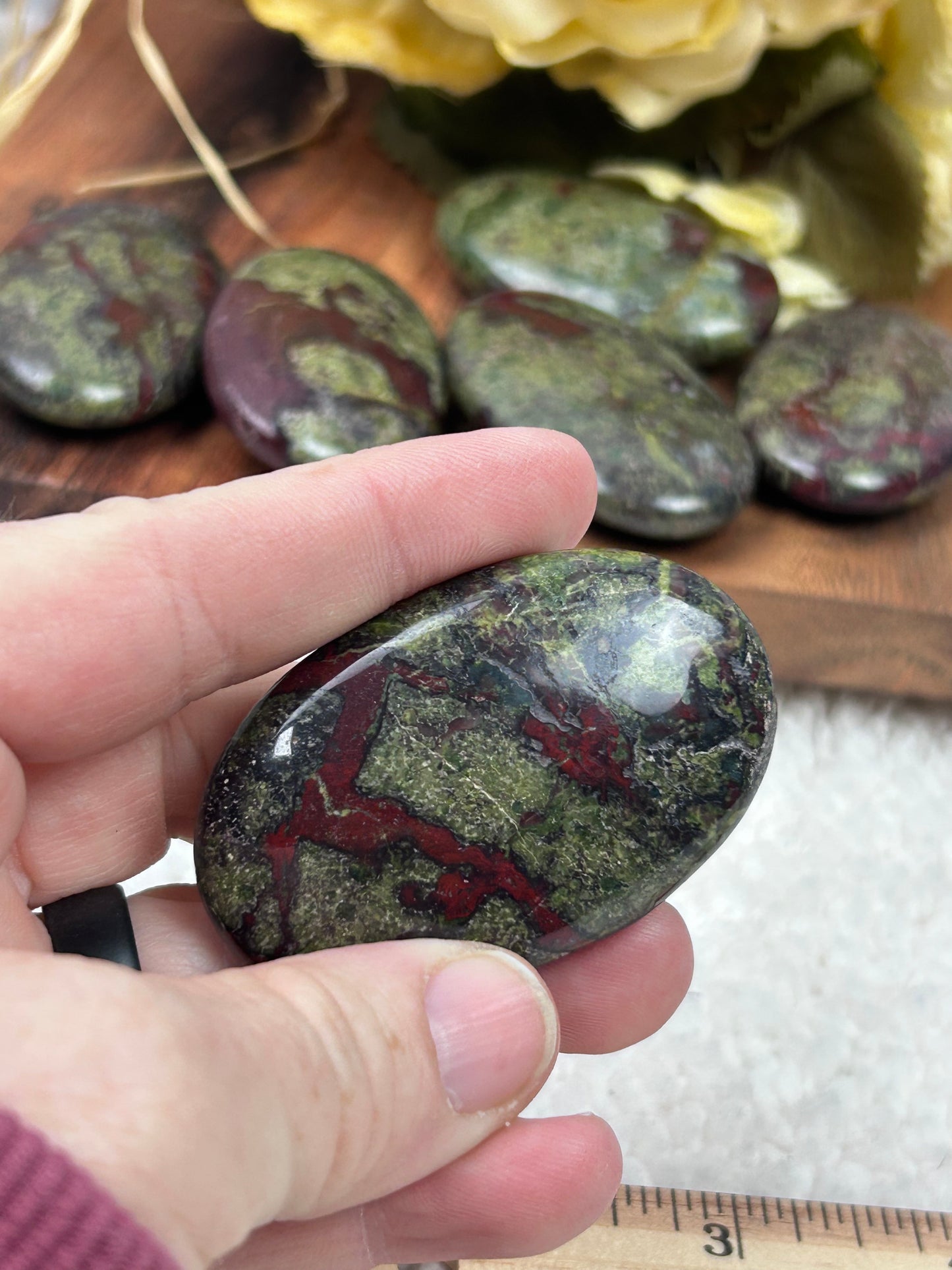 One (1) Dragons Blood Palm Stone - Intuitively Chosen