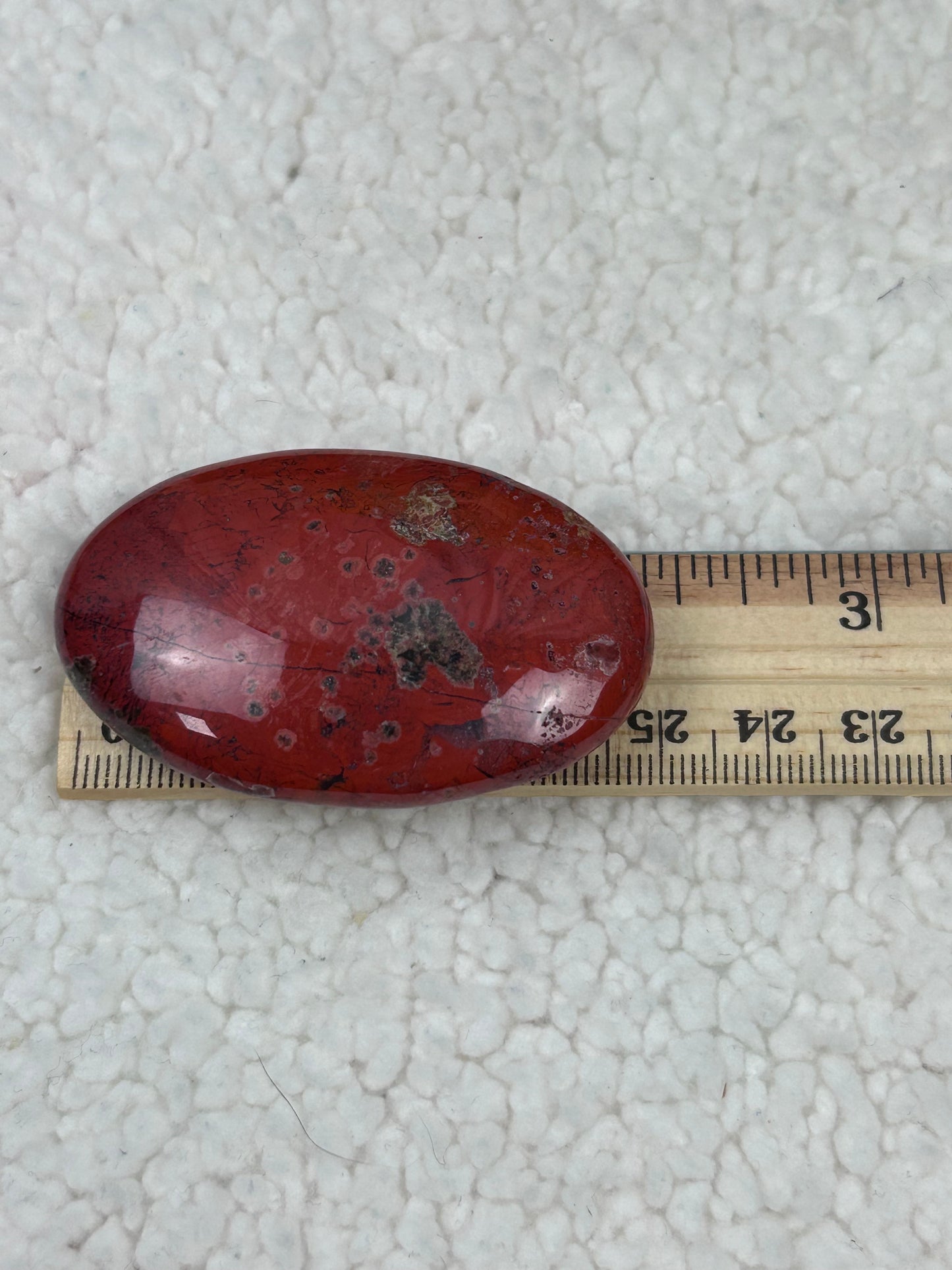 One (1) Red Jasper Palm Stone - Intuitively Chosen