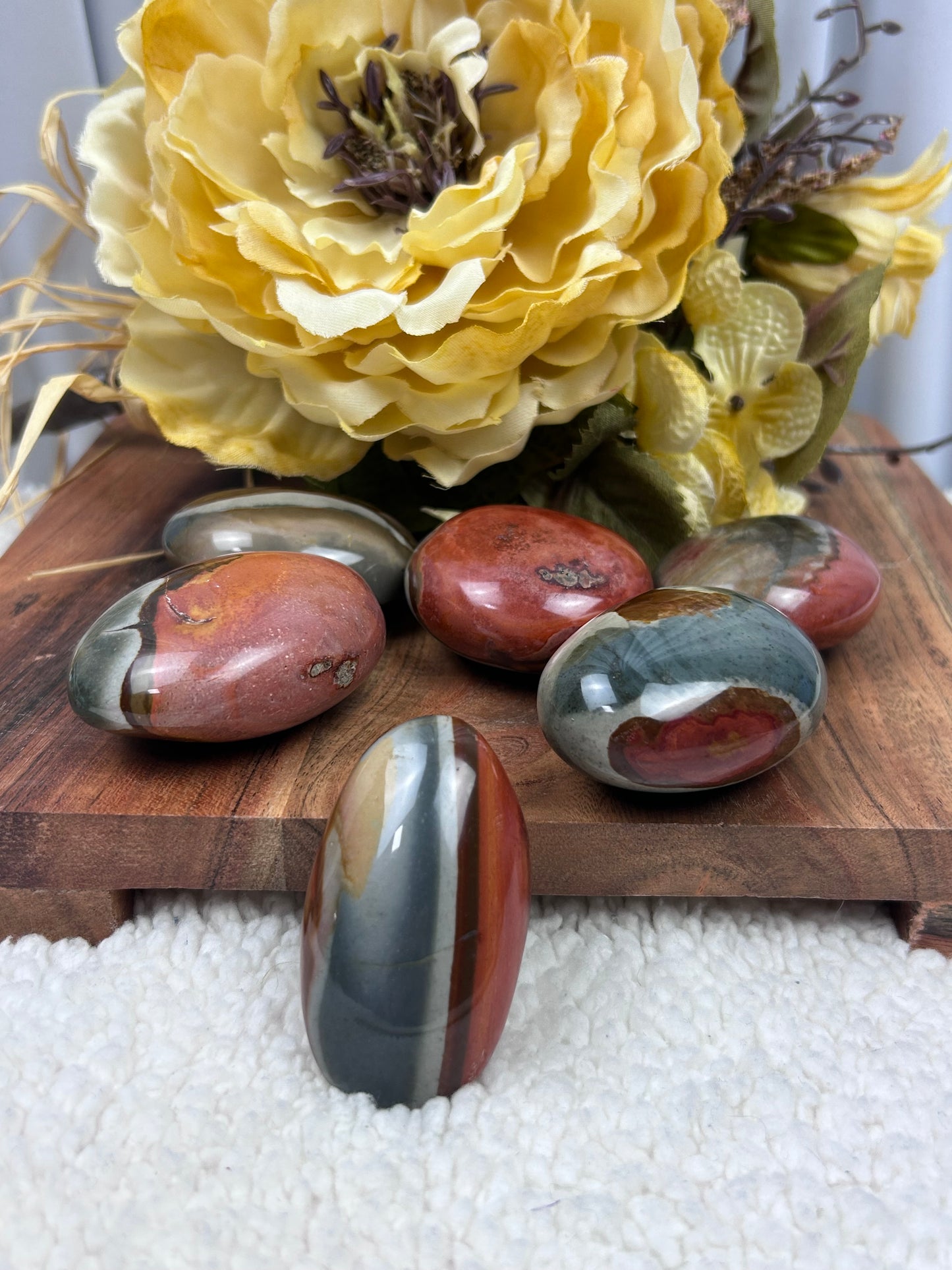 One (1) Polychrome Jasper Palm Stone - Intuitively Chosen