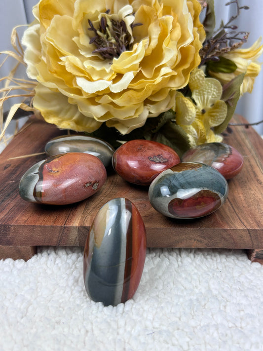 One (1) Polychrome Jasper Palm Stone - Intuitively Chosen