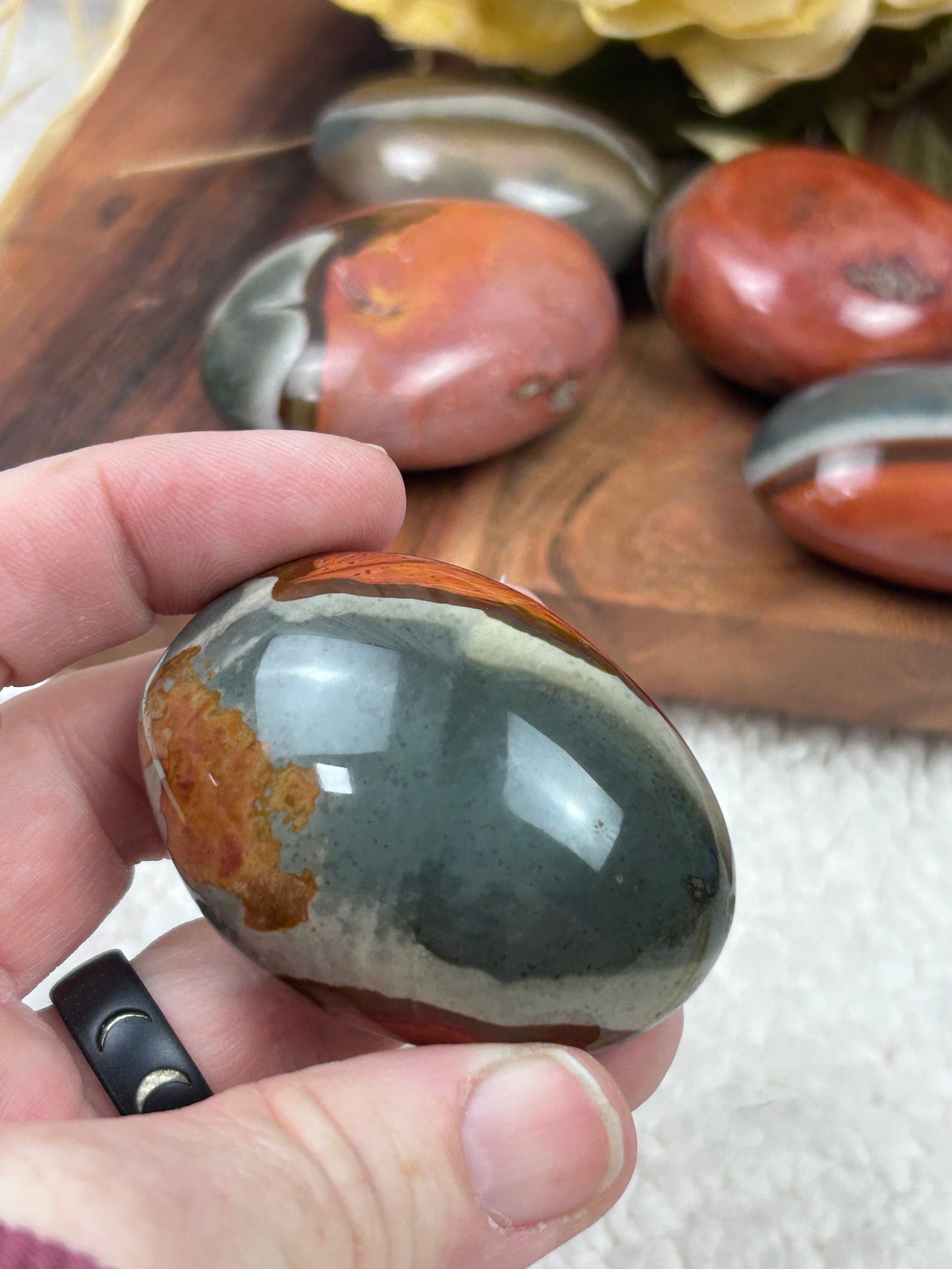 One (1) Polychrome Jasper Palm Stone - Intuitively Chosen
