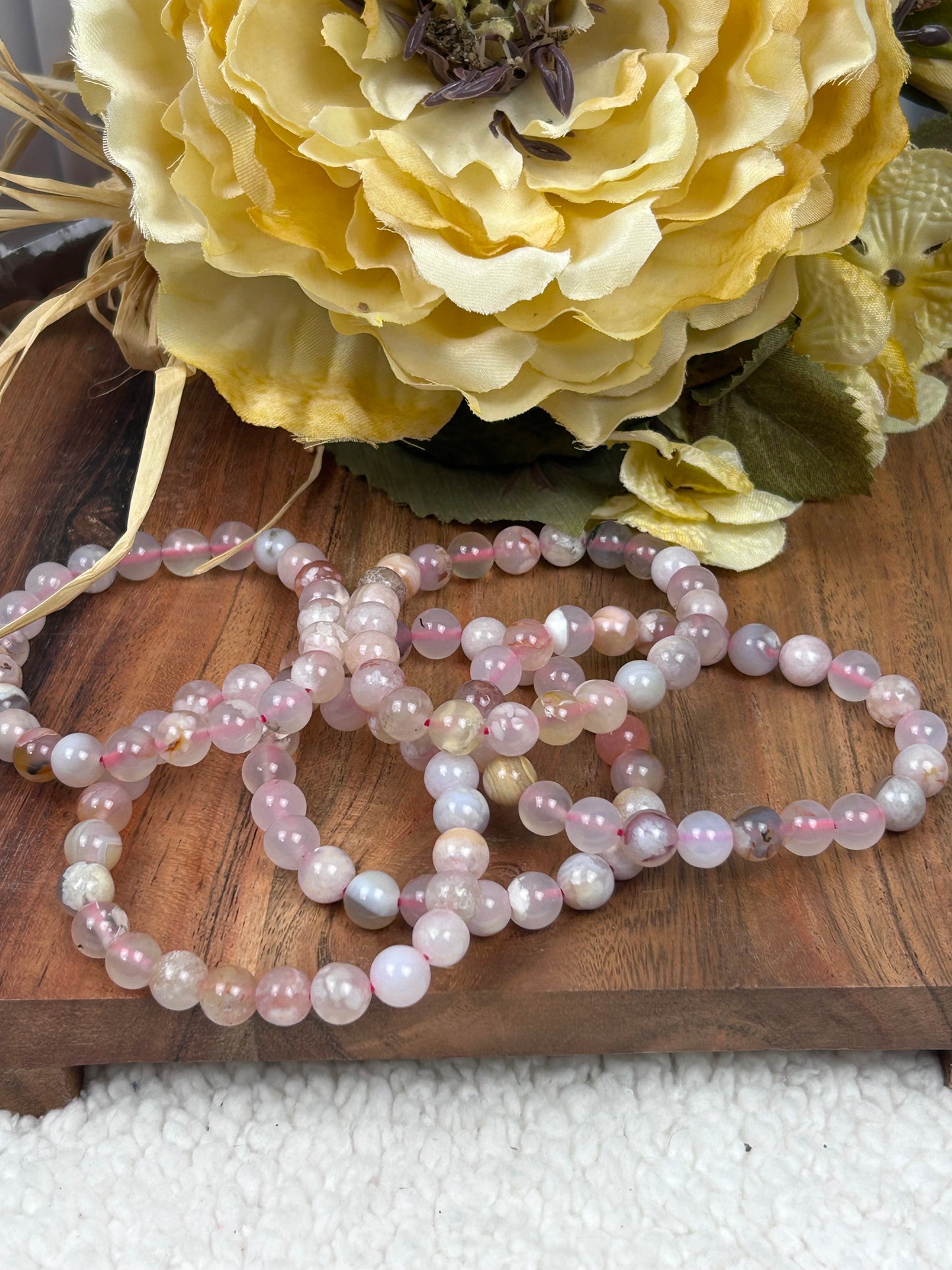 One (1) Flower Agate Bracelet - Intuitively Chosen