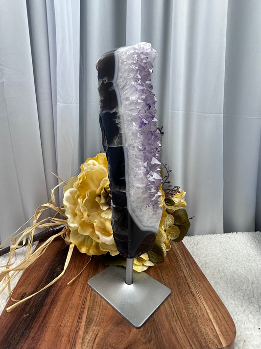 Agate & Amethyst on Stand