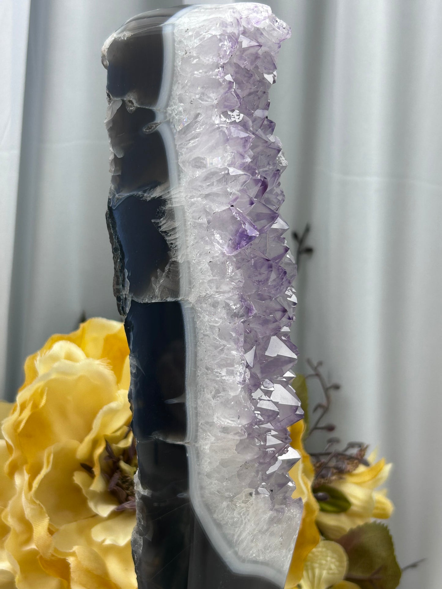 Agate & Amethyst on Stand