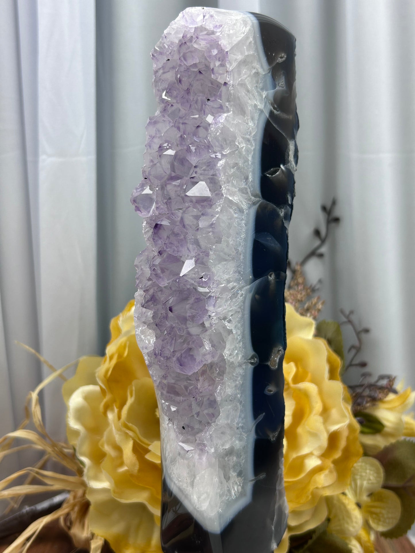 Agate & Amethyst on Stand