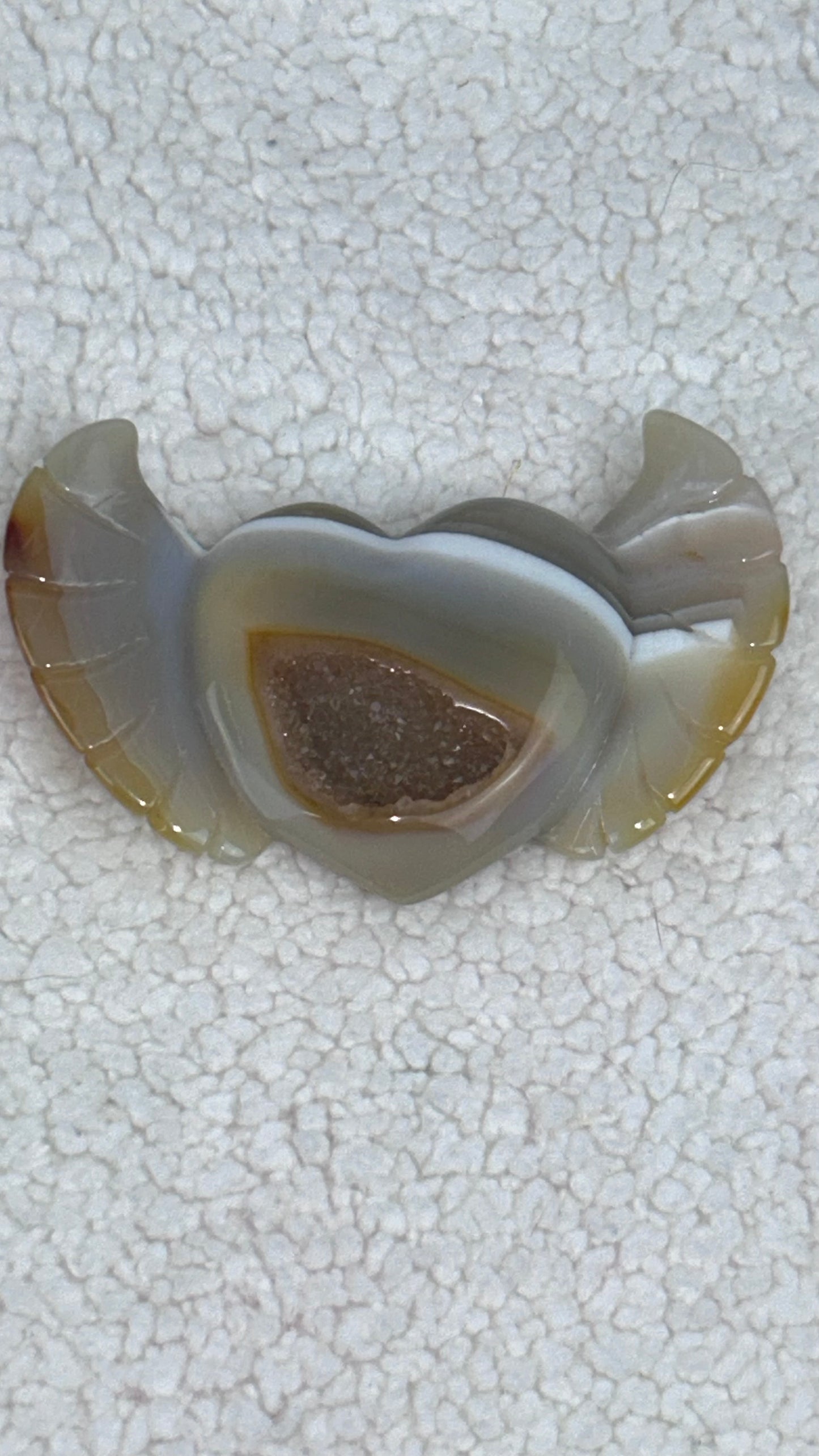 Druzy Agate Heart with Wings #1