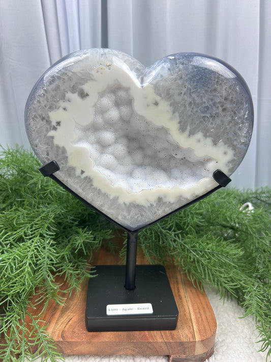 Sugar Druzy Agate Heart