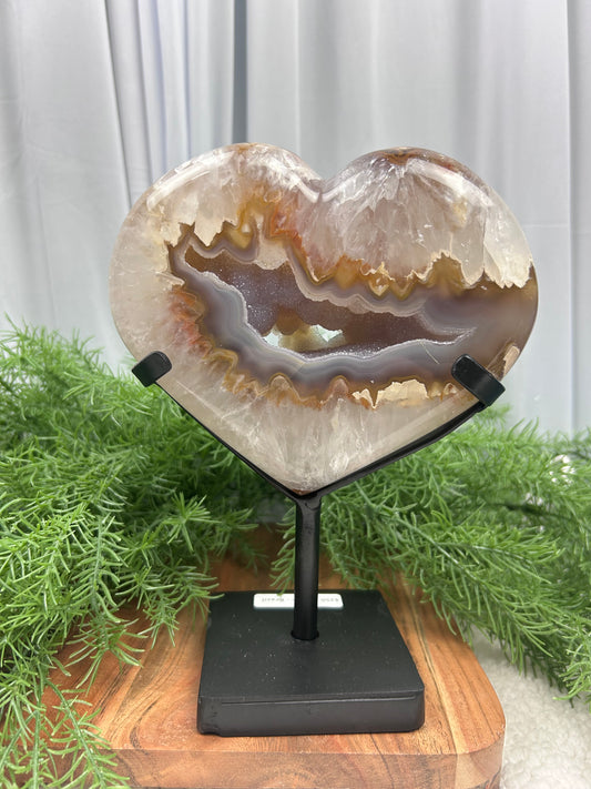 Sugar Druzy Agate Heart
