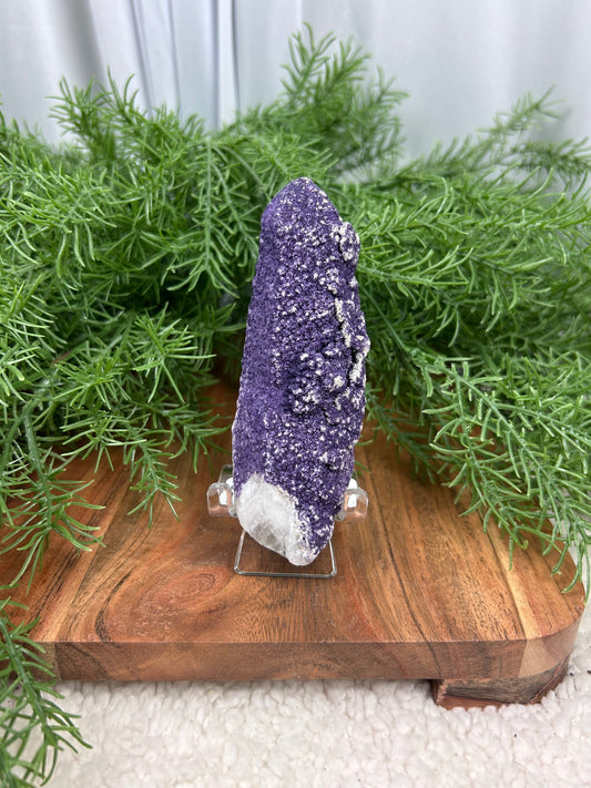 Purple Fluorite on Candle Quartz