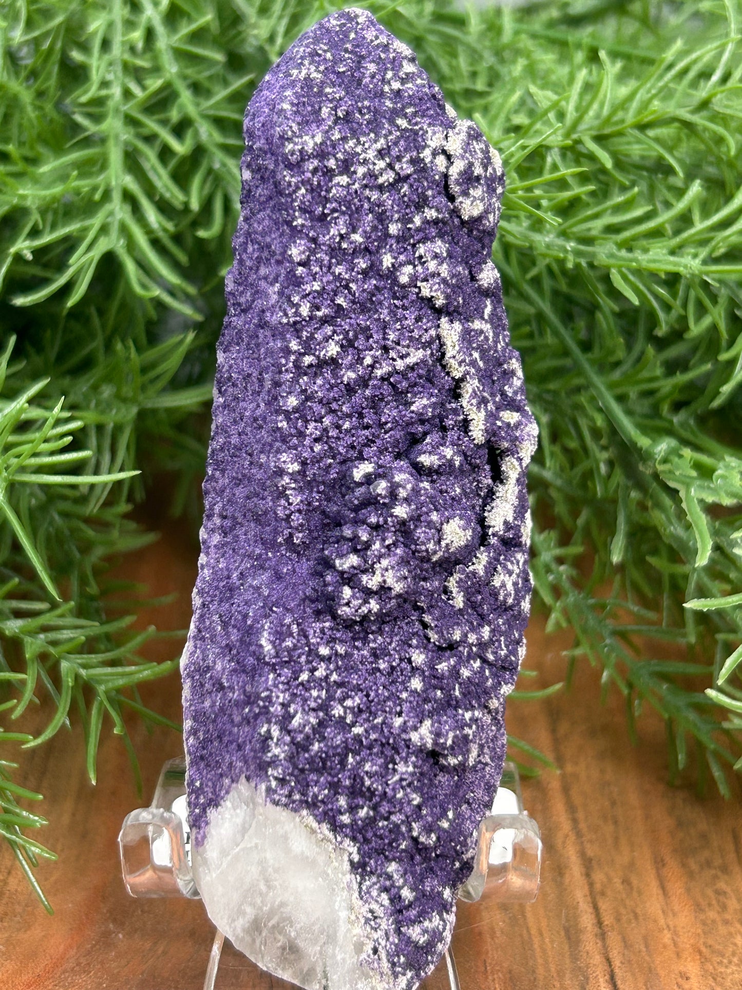 Purple Fluorite on Candle Quartz