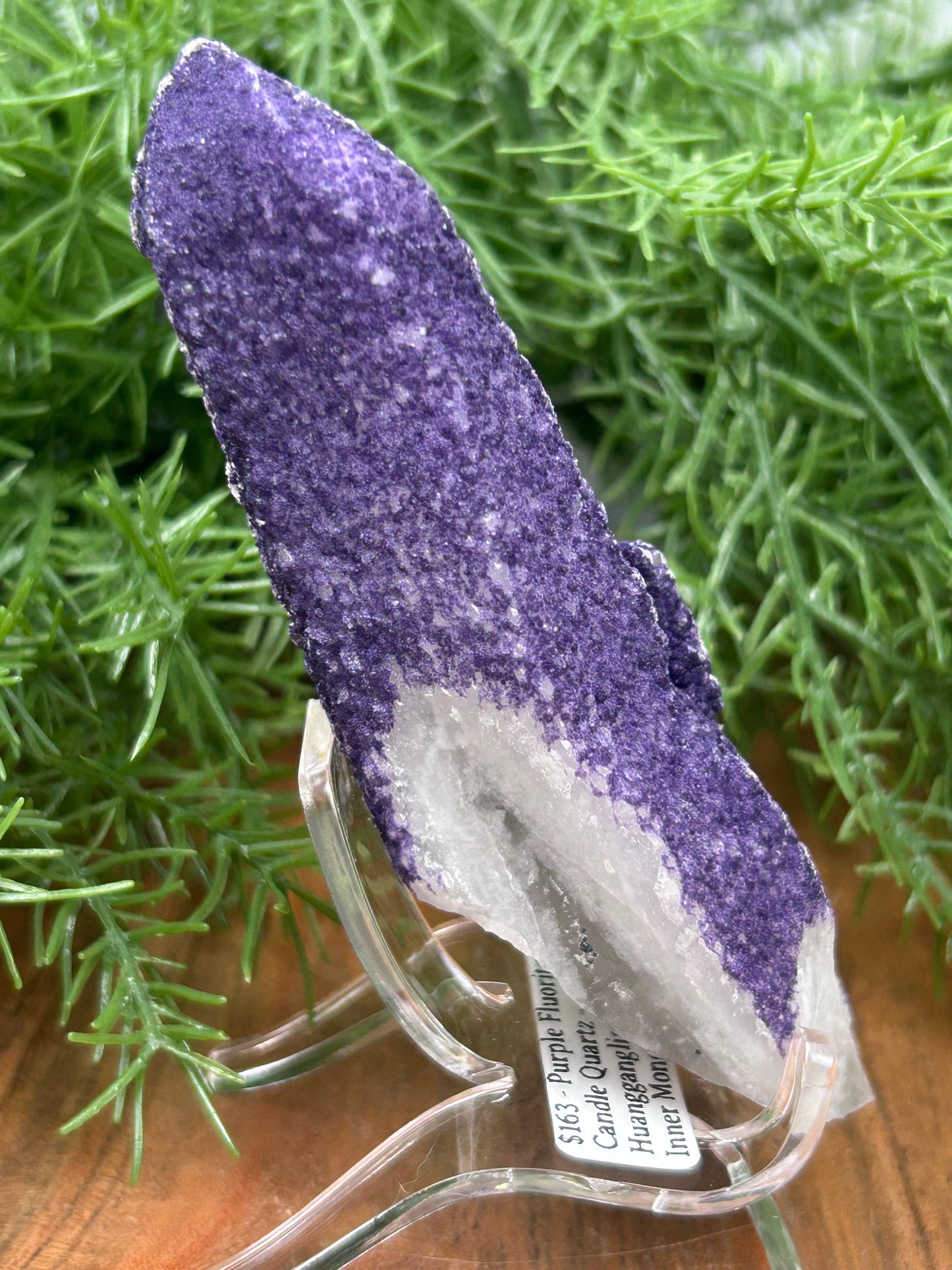 Purple Fluorite on Candle Quartz